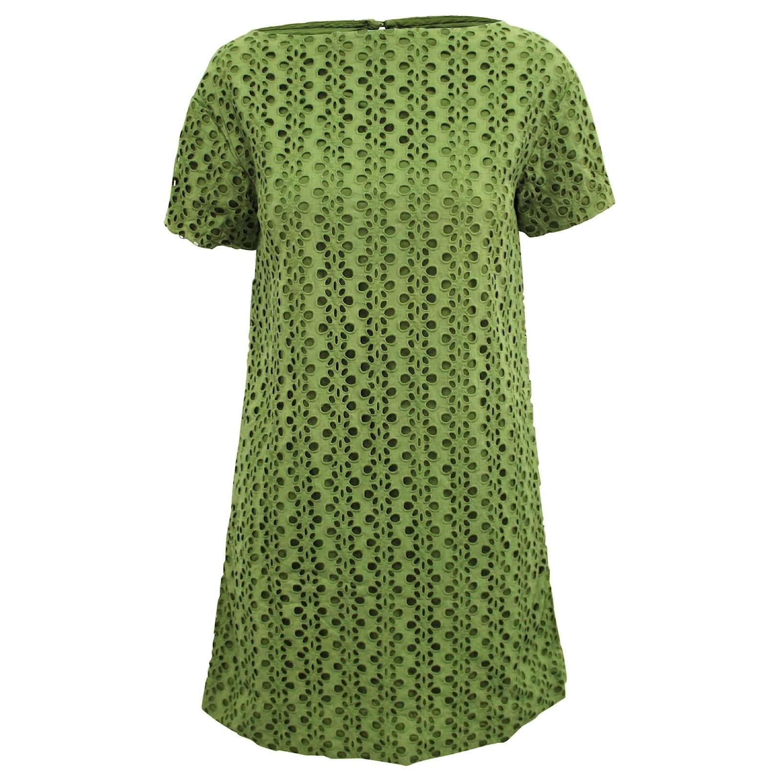 green emerald velvet dress Kate Spade Green Checked Gingham Bodega Mini Dress Size US 6 main image 0