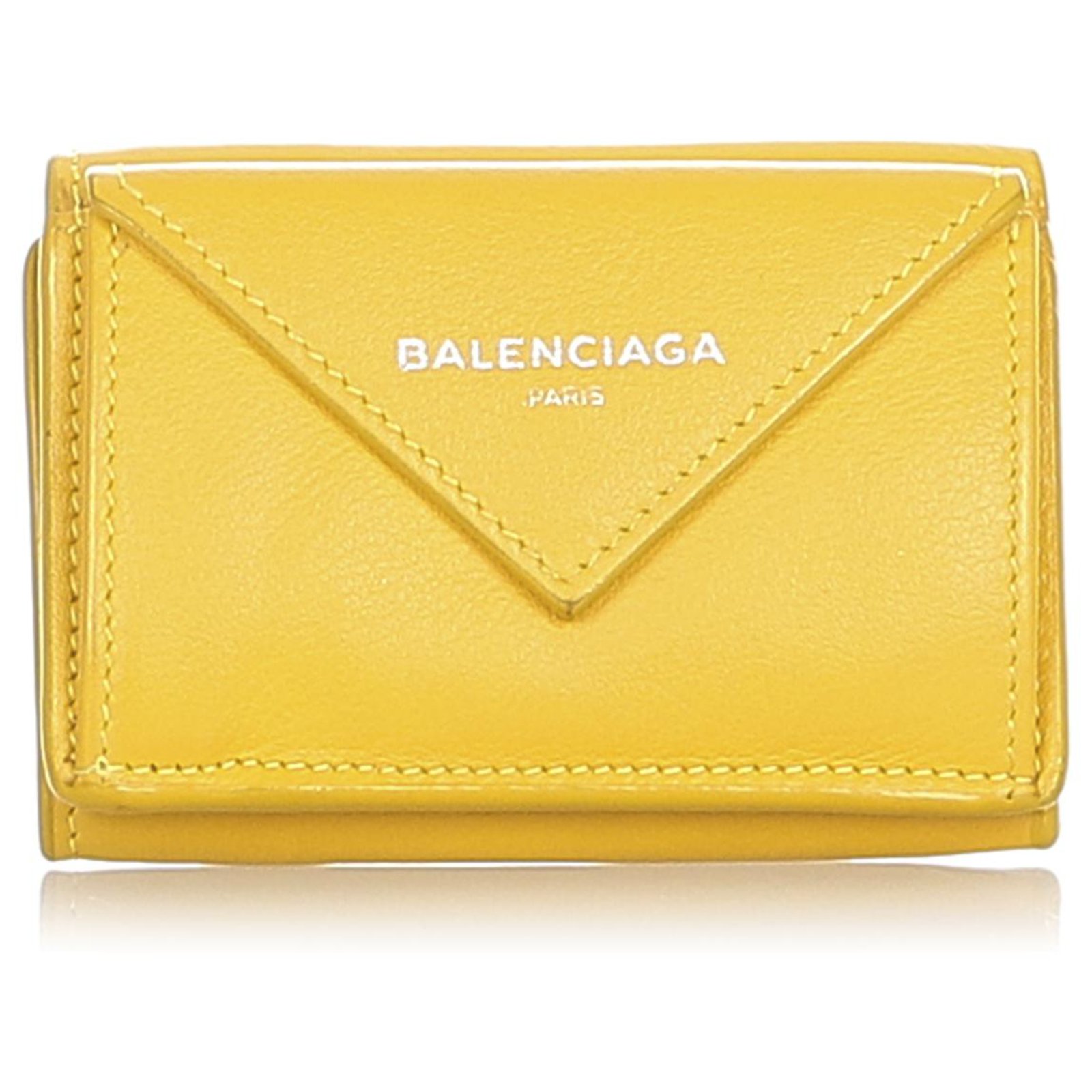 Balenciaga Yellow Papier Leather Compact calfskin ref.312849 - Joli Closet