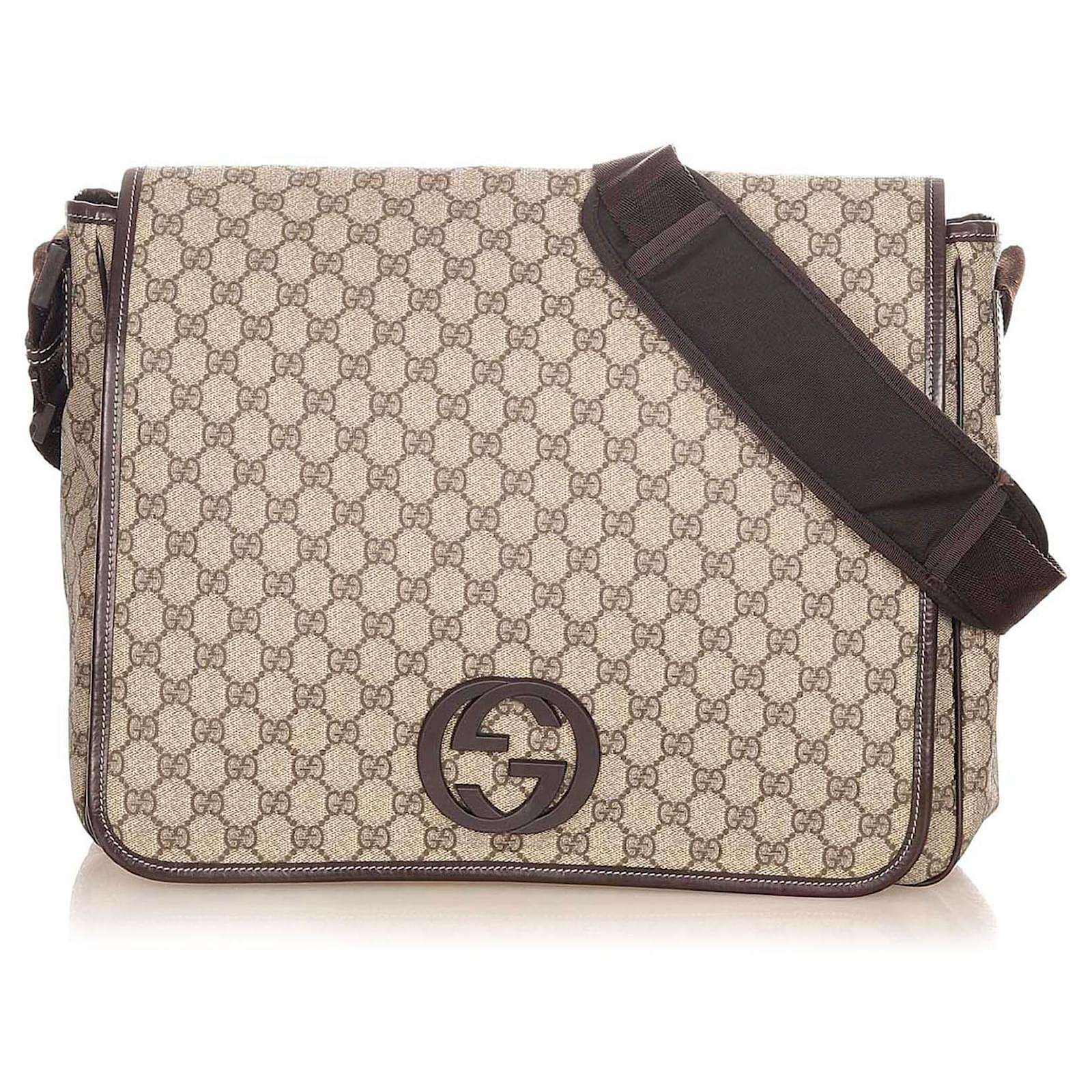 ショルダーバッグ・ポシェット GUCCI  Crossbody Bags Women Fabric Beige/Brown Gucci Brown GG Supreme Crossbody Bag Beige Dark brown