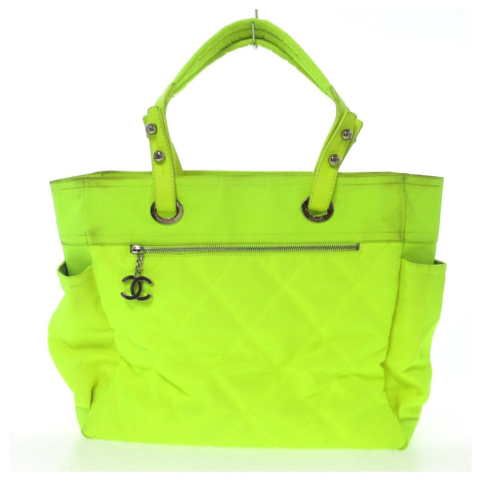 chanel tote bag green leather