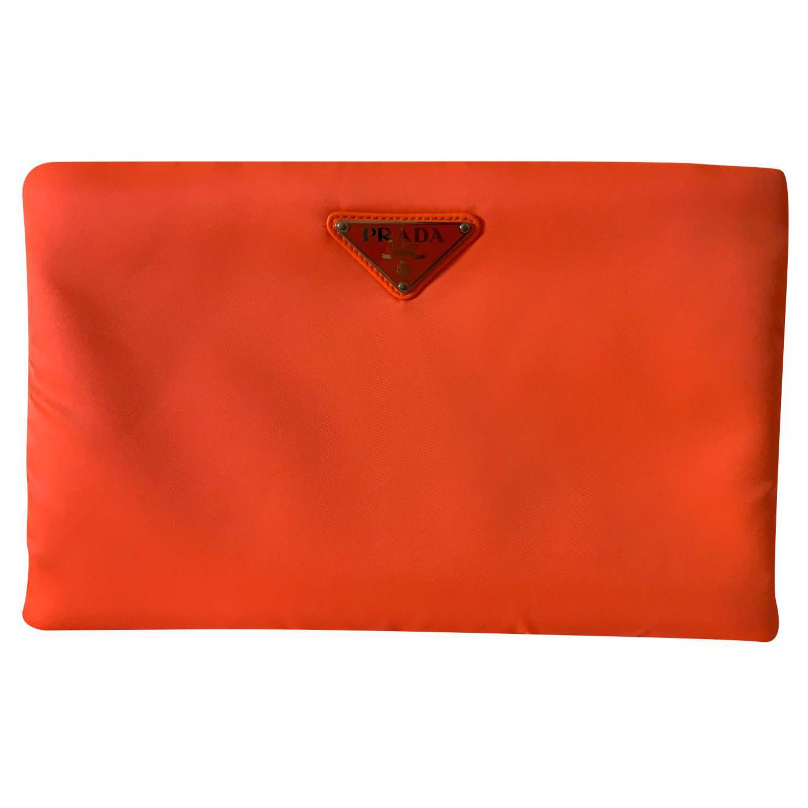 Prada Fluo orange pouch Synthetic  - Joli Closet