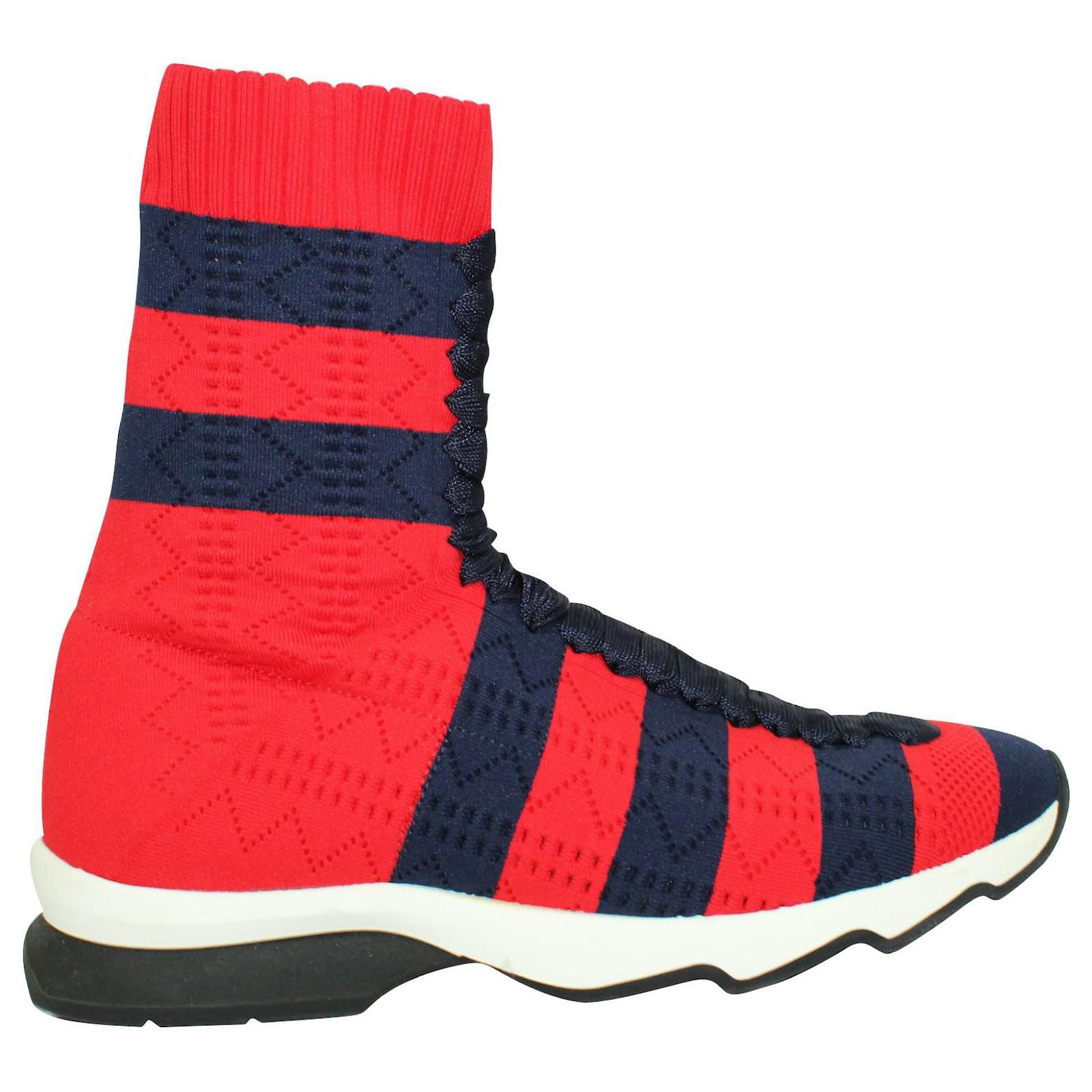 Fendi Sneakers alte rosse Rosso Poliammide Nylon ref.313726 - Joli Closet