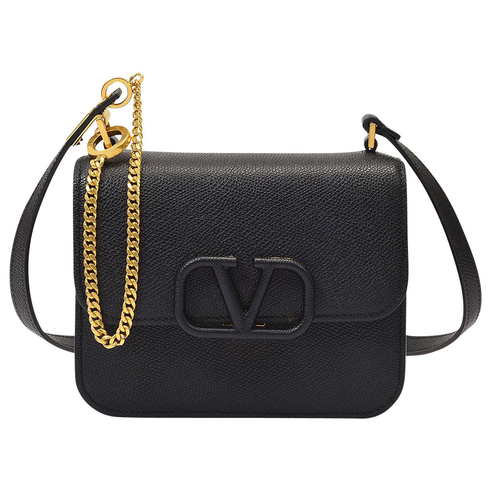 Valentino Garavani Shoulder Bag Vsling Small in Black Leather ref.313830 -  Joli Closet