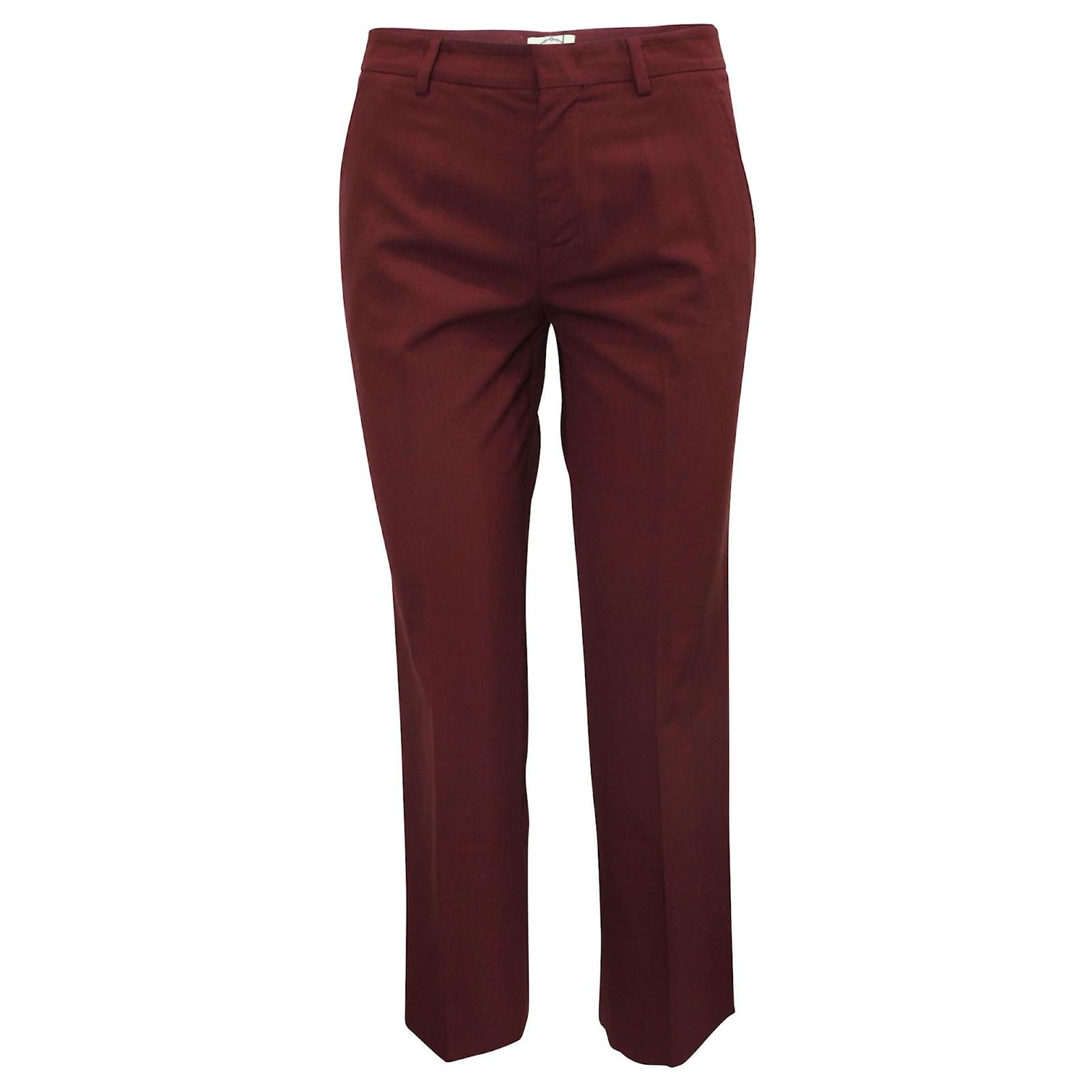 Prada Burgundy Office Pants Red Dark 