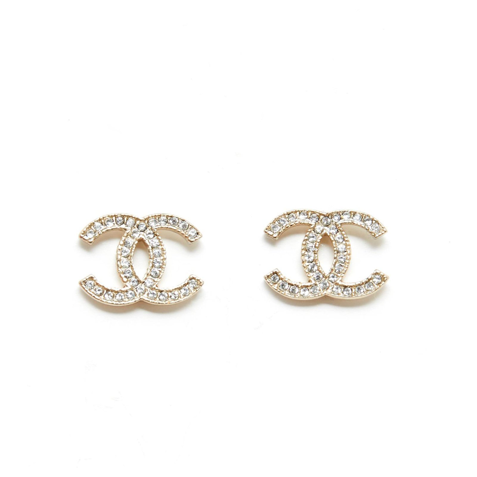 Chanel CHANEL Gripore Line Stone Earrings 2CC9 Gold EIT0045P7603