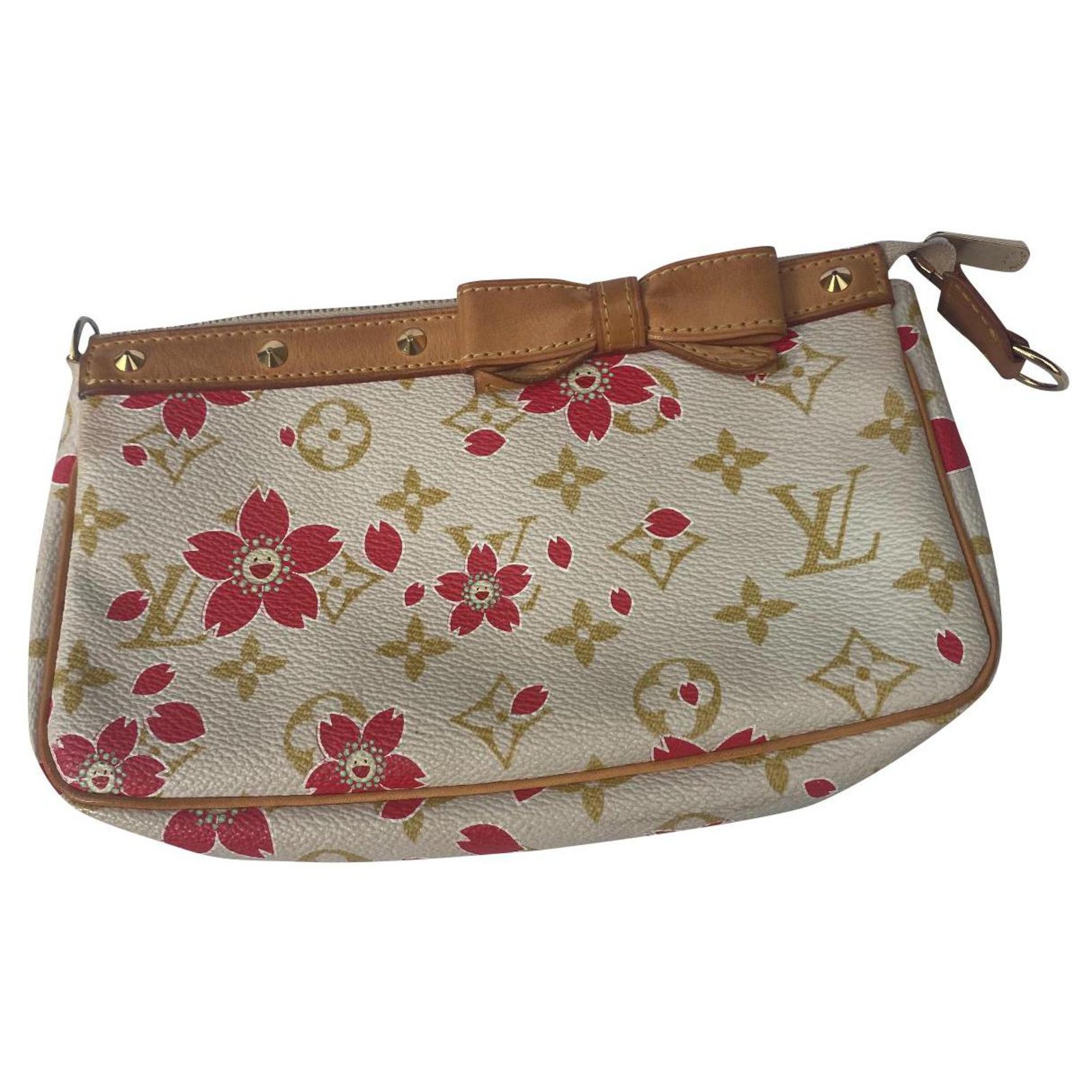 Pre-owned Louis Vuitton 2003 Pochette Accessoires Cherry Blossom Clutch In  Pink