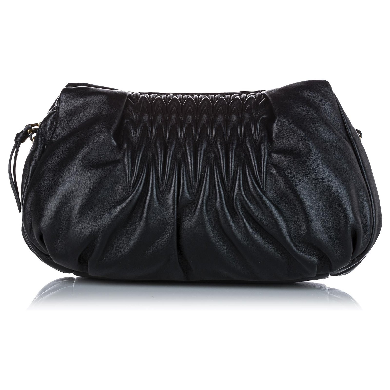 Miu Miu Nappa Leather Pocket Bag in Black
