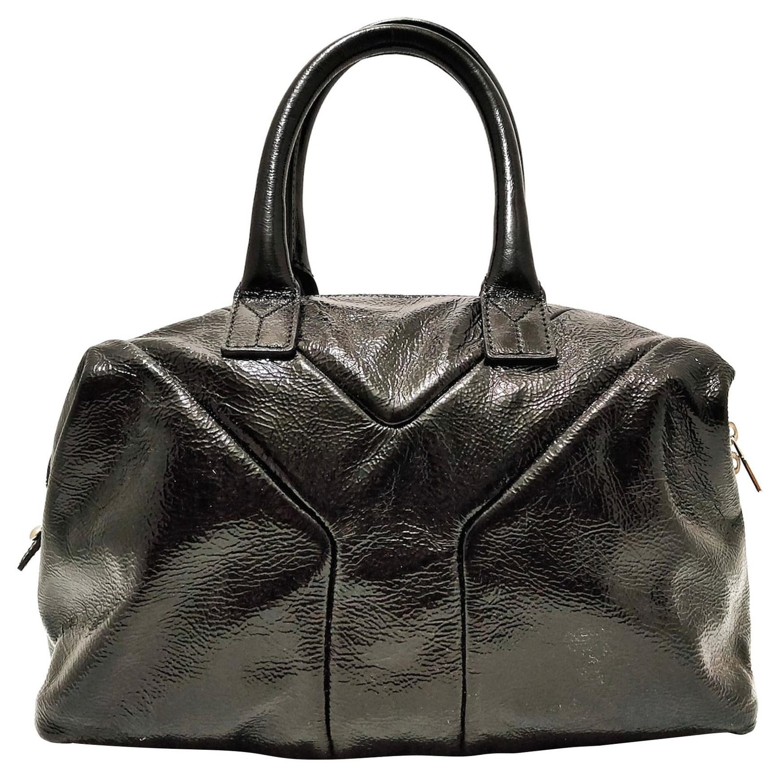 Monogram bucket patent leather handbag Saint Laurent Black in Patent  leather - 28652335