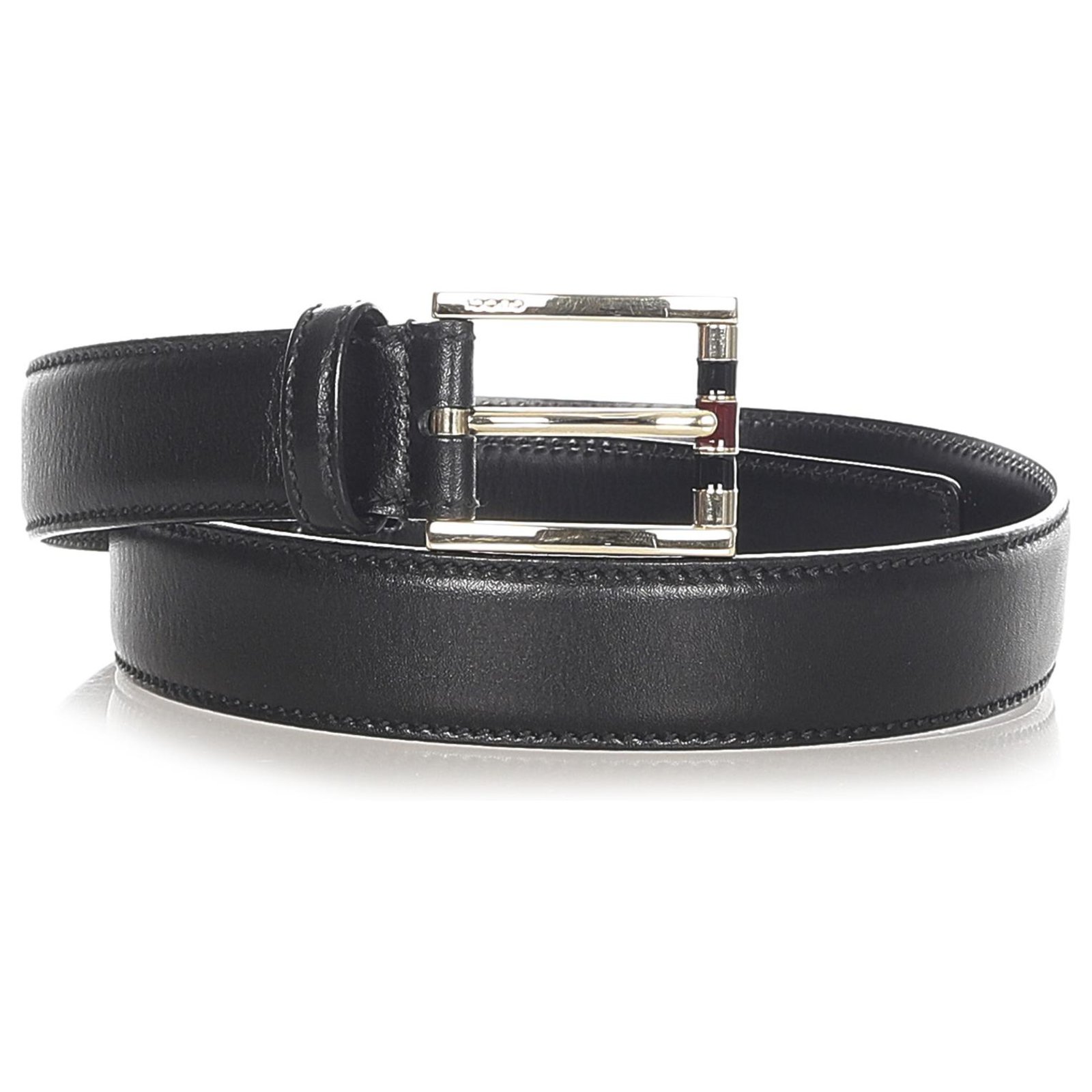 black gucci web belt