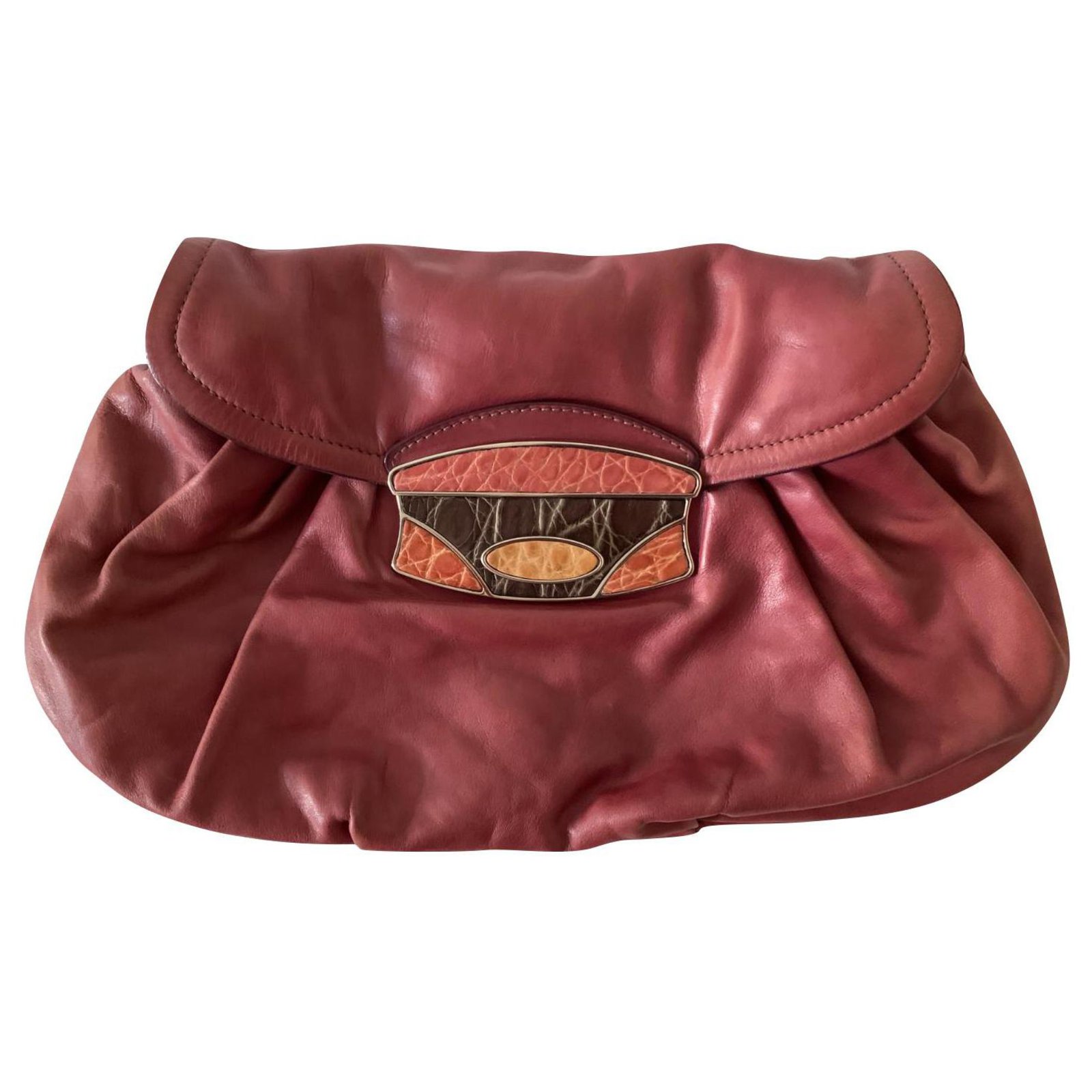 Prada Clutch Bag Golden Synthetic ref.208415 - Joli Closet