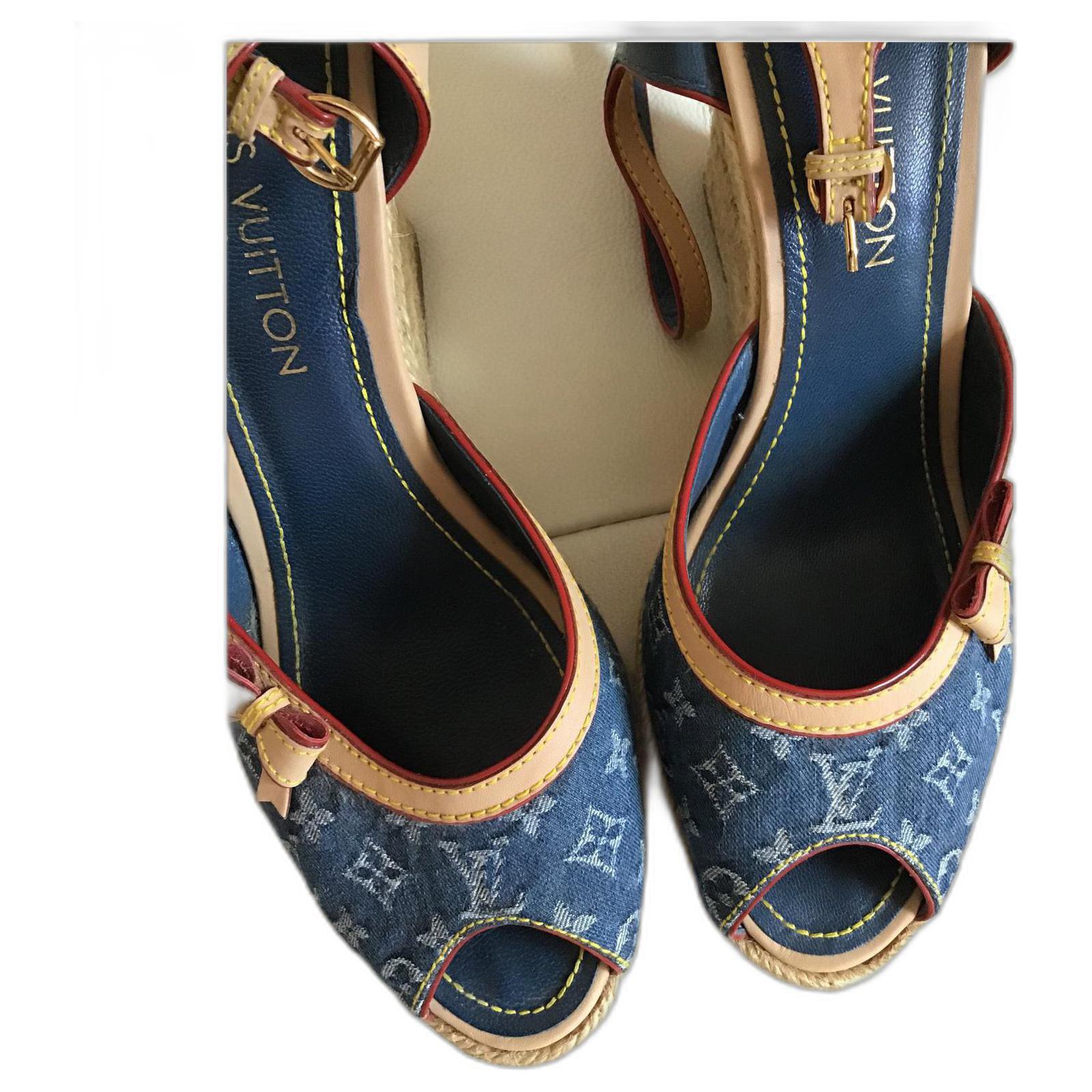 Louis Vuitton sandals Blue Leather ref.315704 - Joli Closet