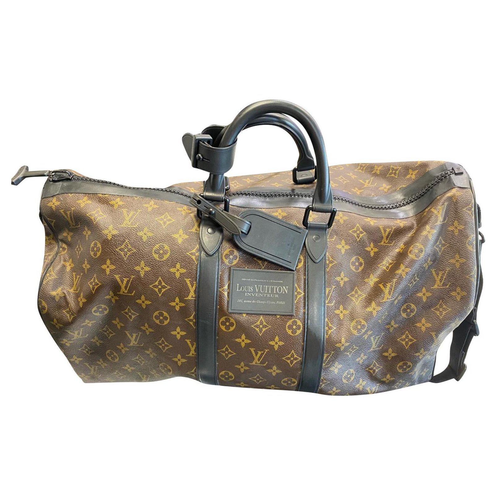 Keepall cloth travel bag Louis Vuitton Brown in Cloth - 36658200