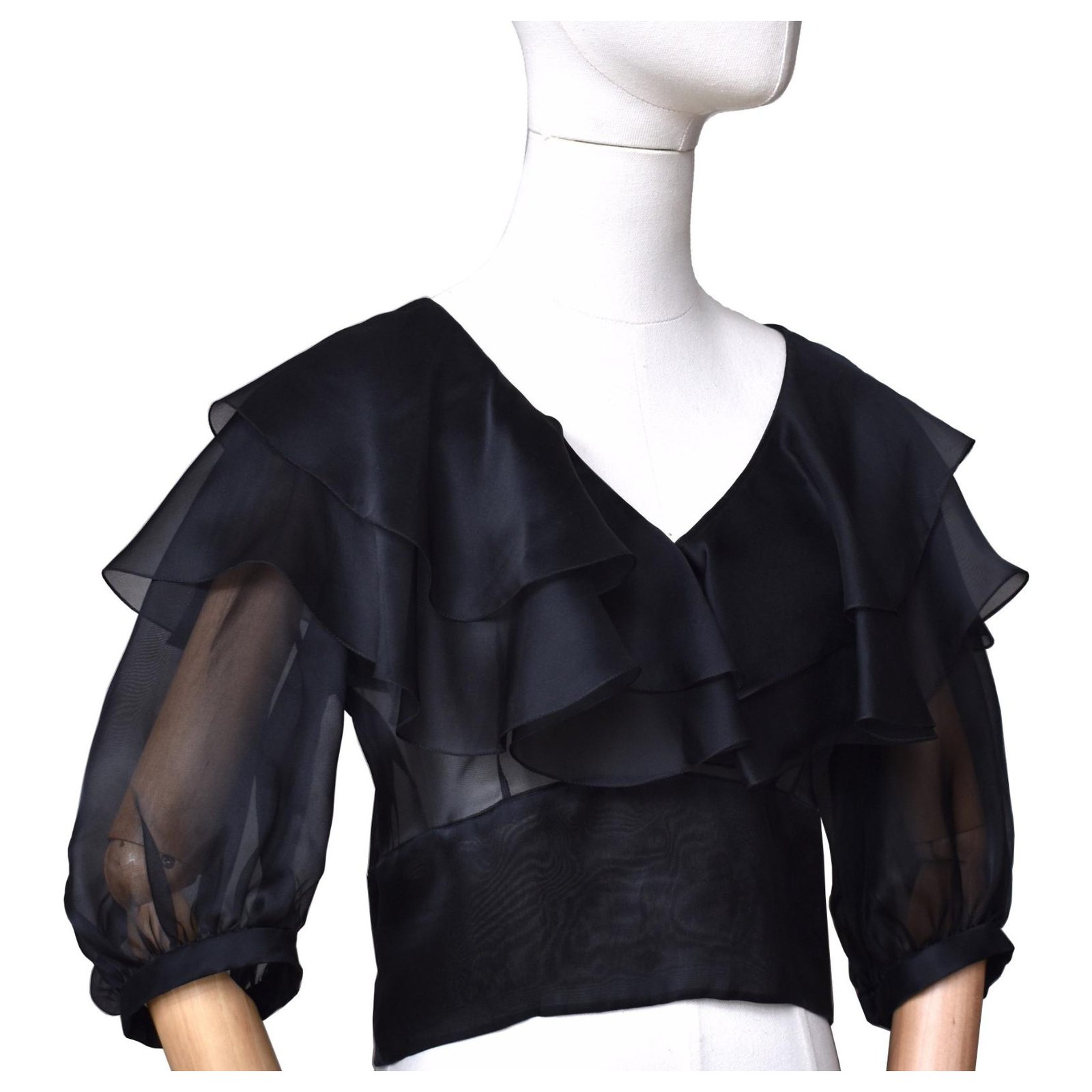 Chanel Runway Ss 2020 silk top blouse Black ref.315832 - Joli Closet