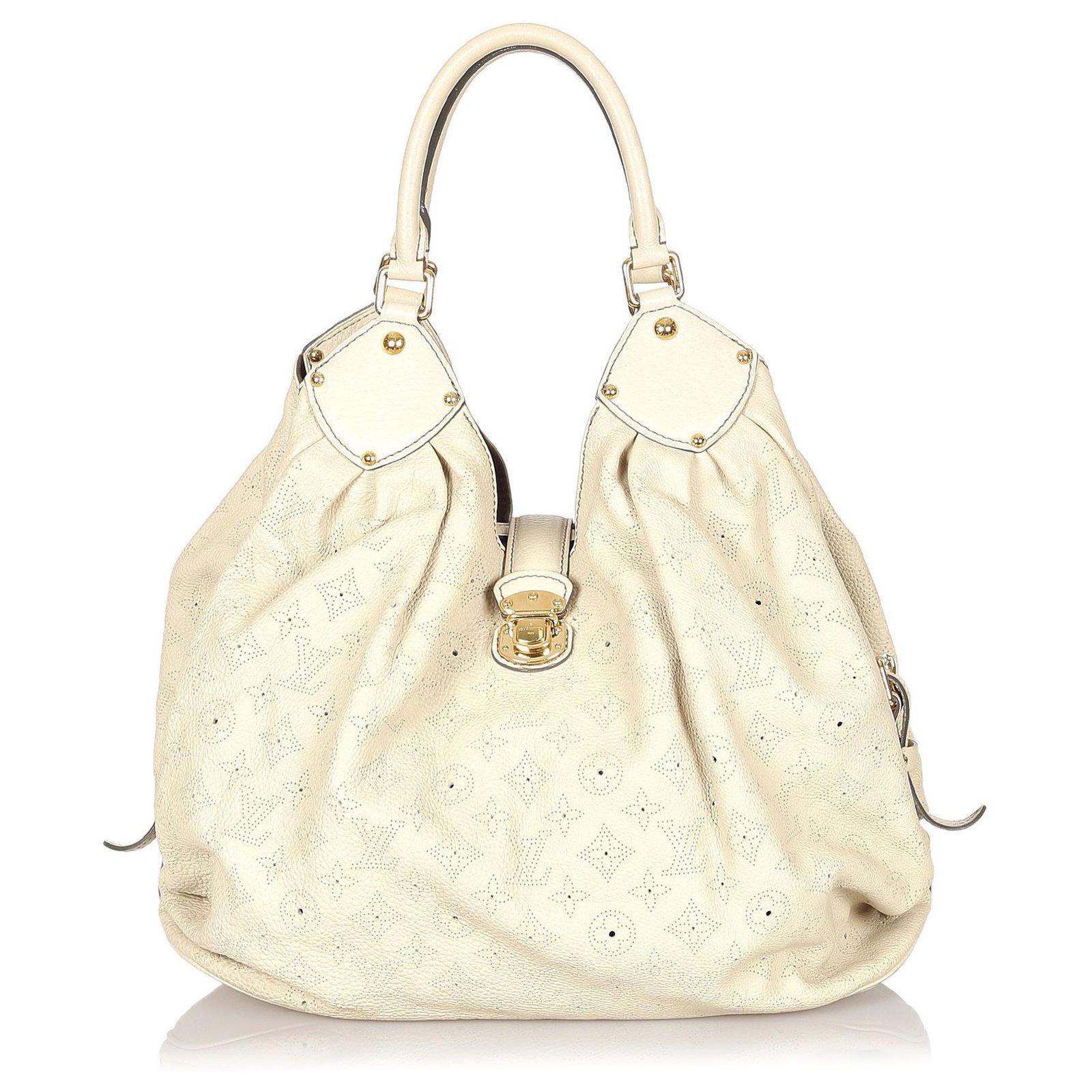 Louis Vuitton White Mahina XXL Hobo Bag Leather Pony-style calfskin  ref.316011 - Joli Closet