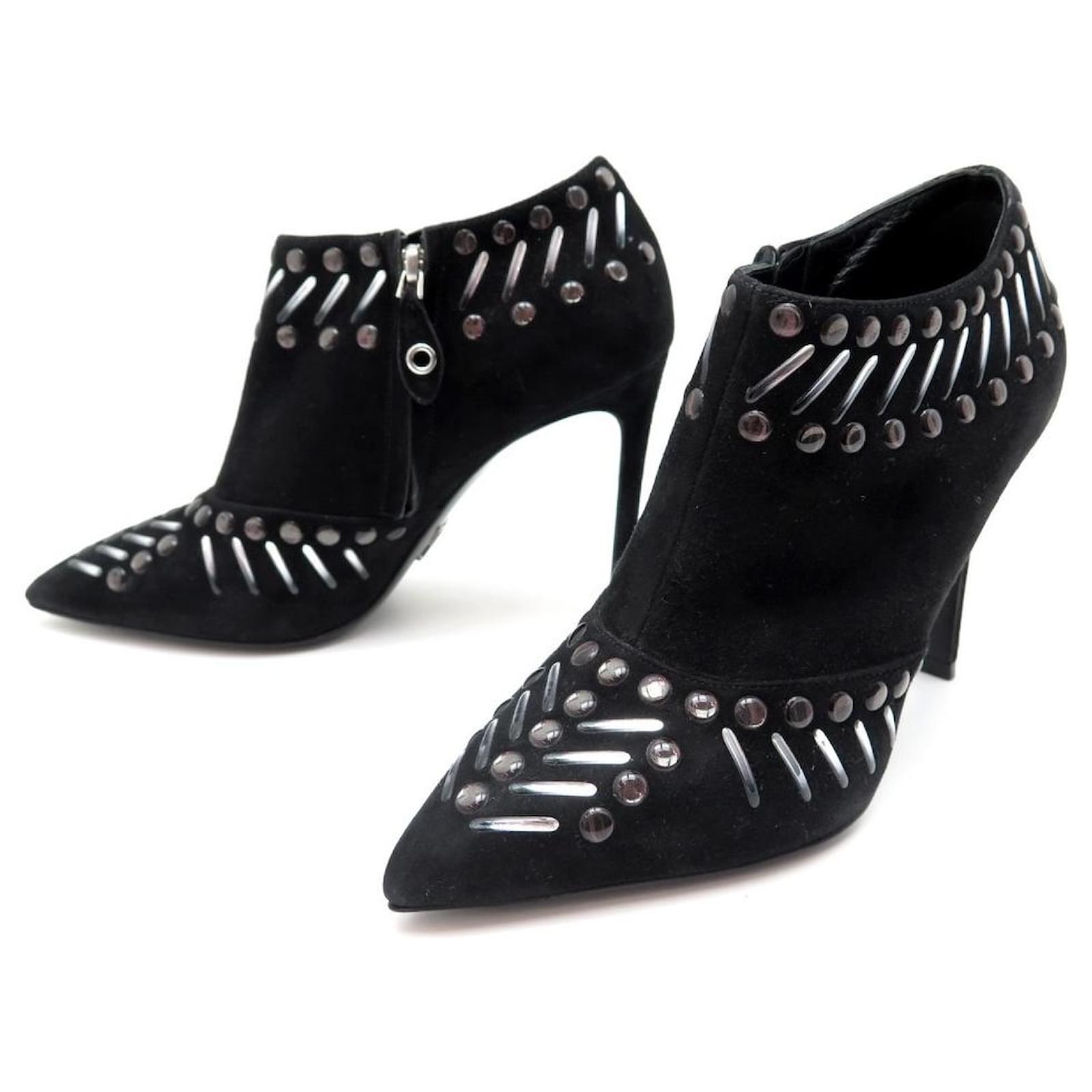 SCARPE BASSE LOUIS VUITTON SPIKES 37.5 Stivaletti in camoscio nero  ref.316505 - Joli Closet