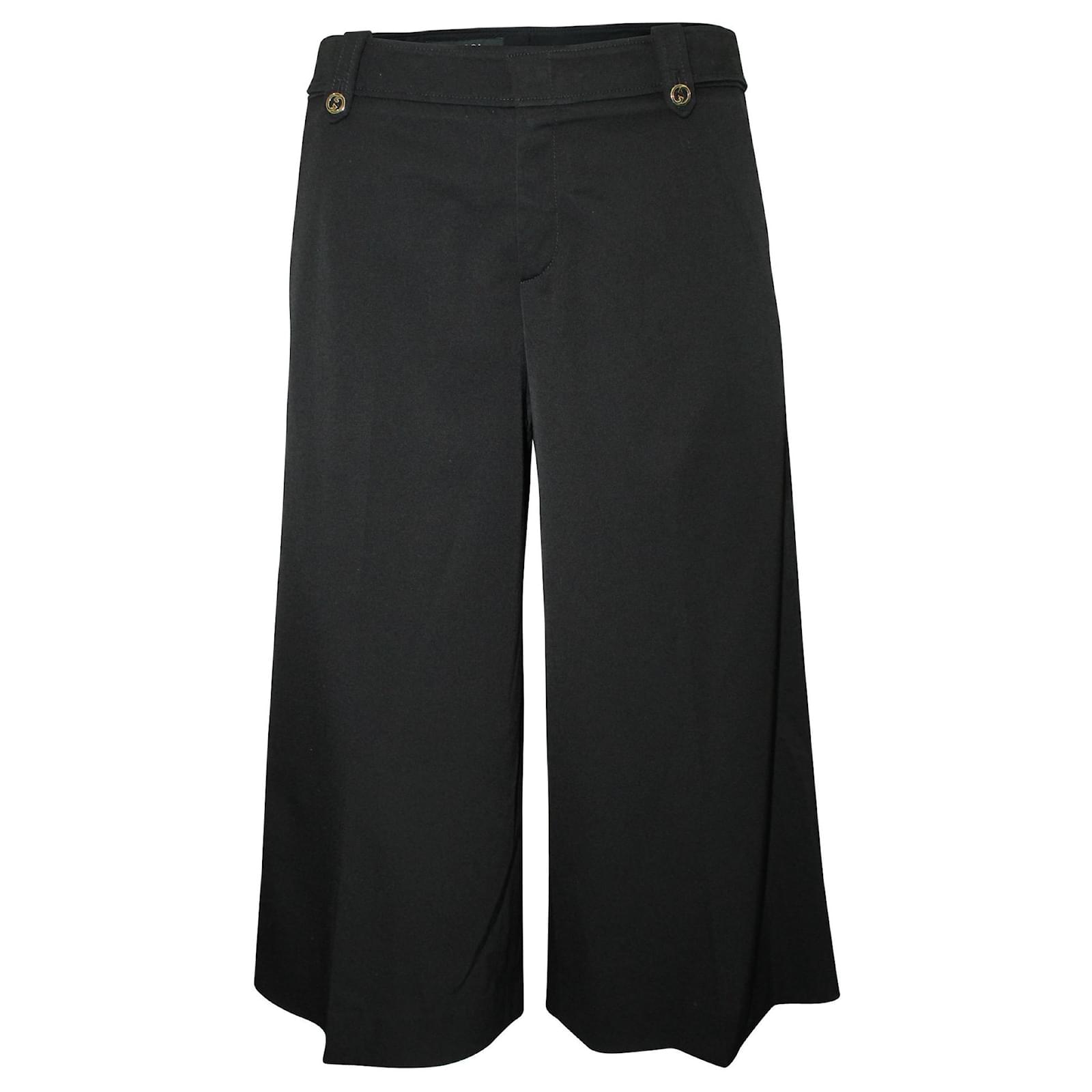 Gucci Pantaloni neri a gamba larga Nero Lana ref.316556 - Joli Closet