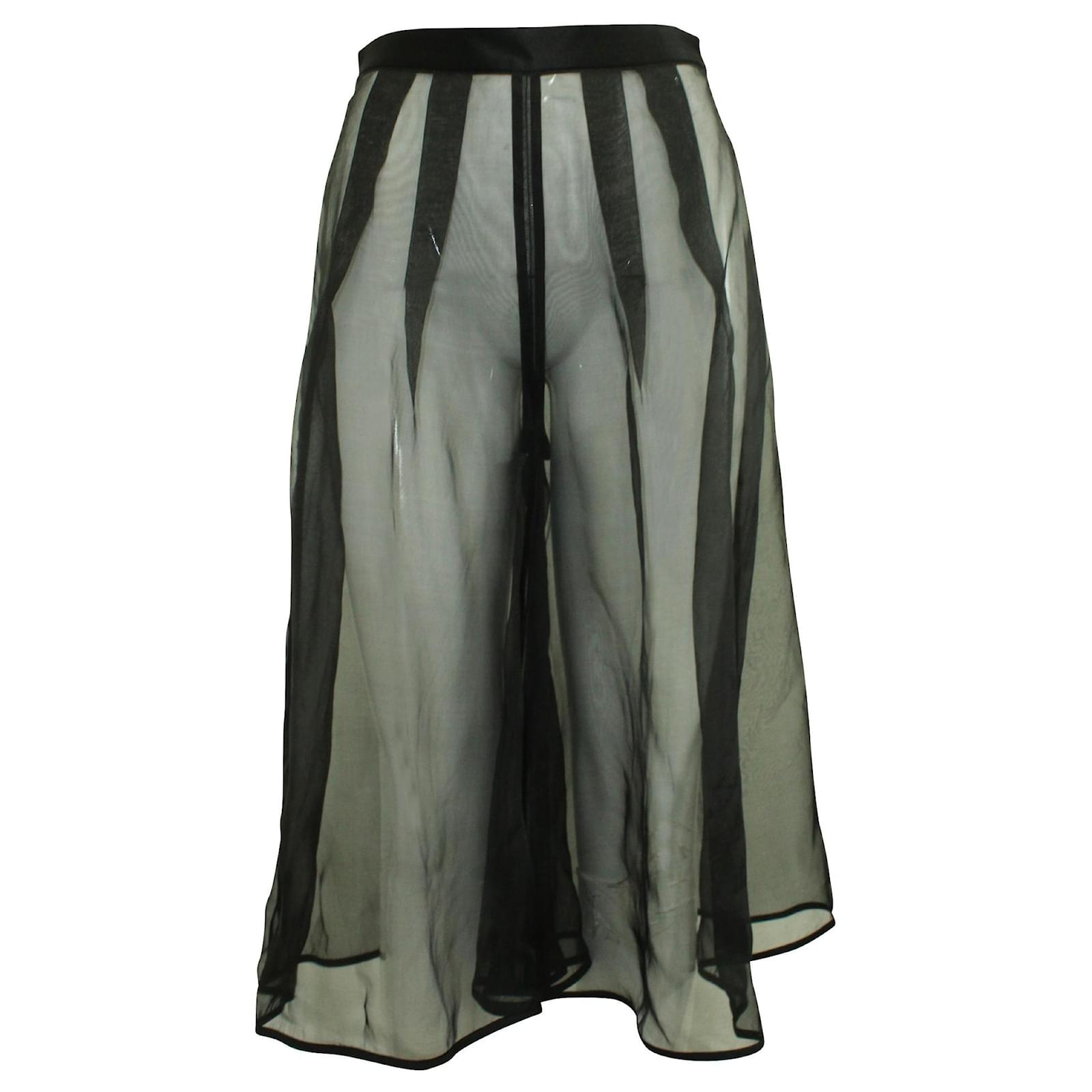 Autre Marque Pantaloni trasparenti Nero Poliestere ref.316598 - Joli Closet