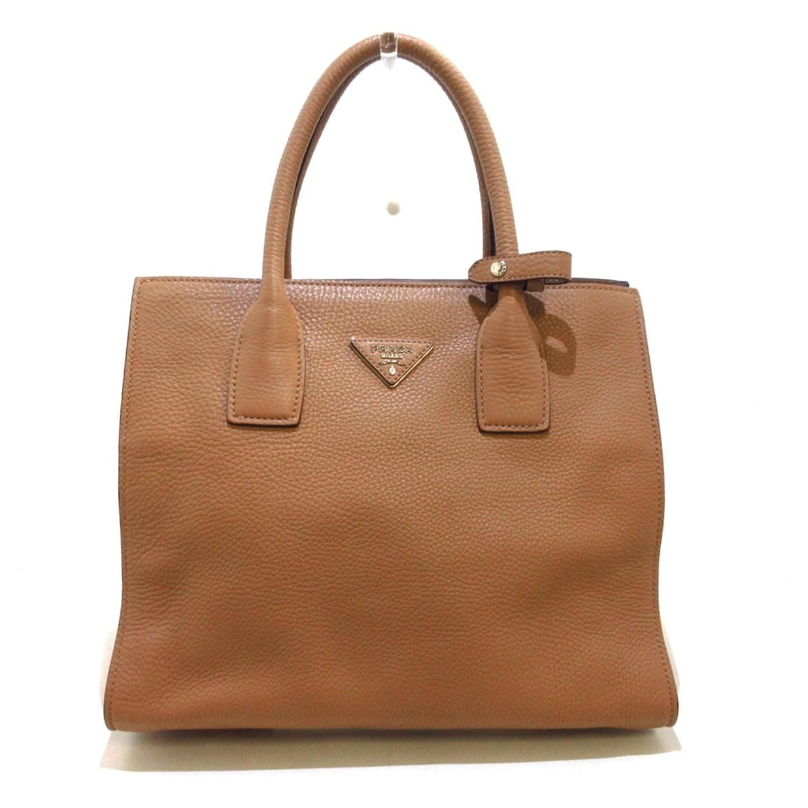 Tote Sac Cabas Prada Cuir Marron Joli Closet