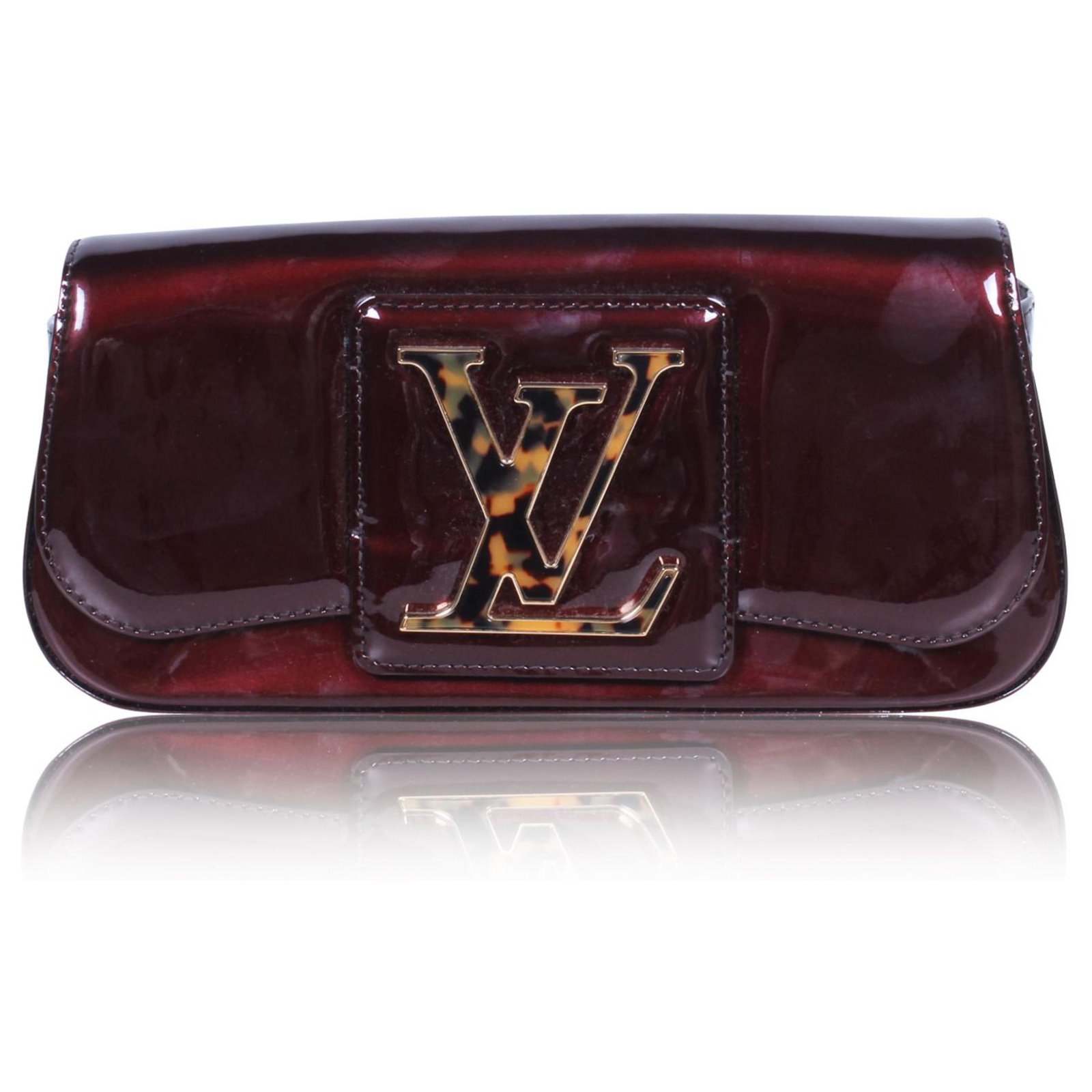 Louis Vuitton Sobe Clutch Patent Leather Bordeaux