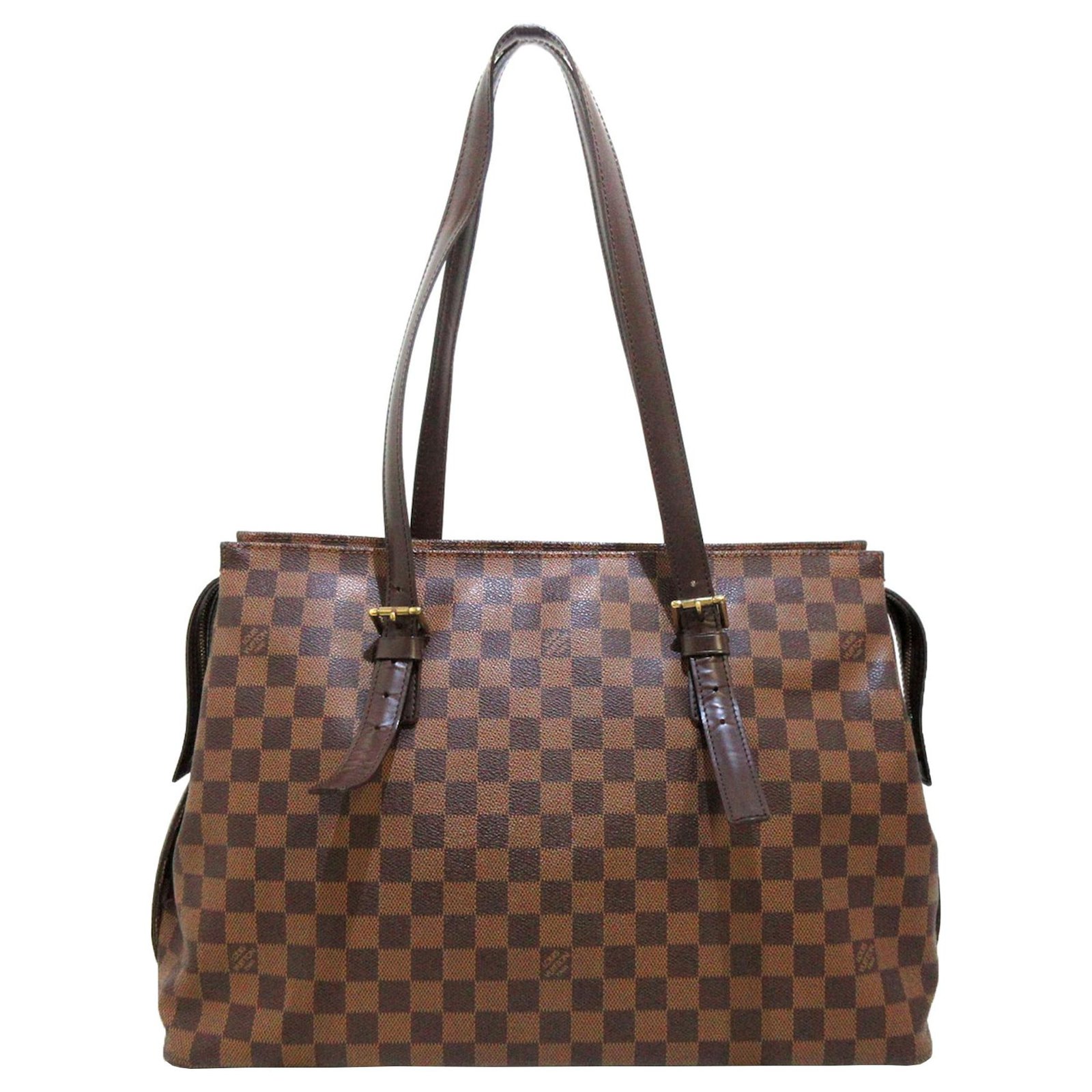 Louis Vuitton Brown Damier Ebene Chelsea Cloth Pony-style calfskin