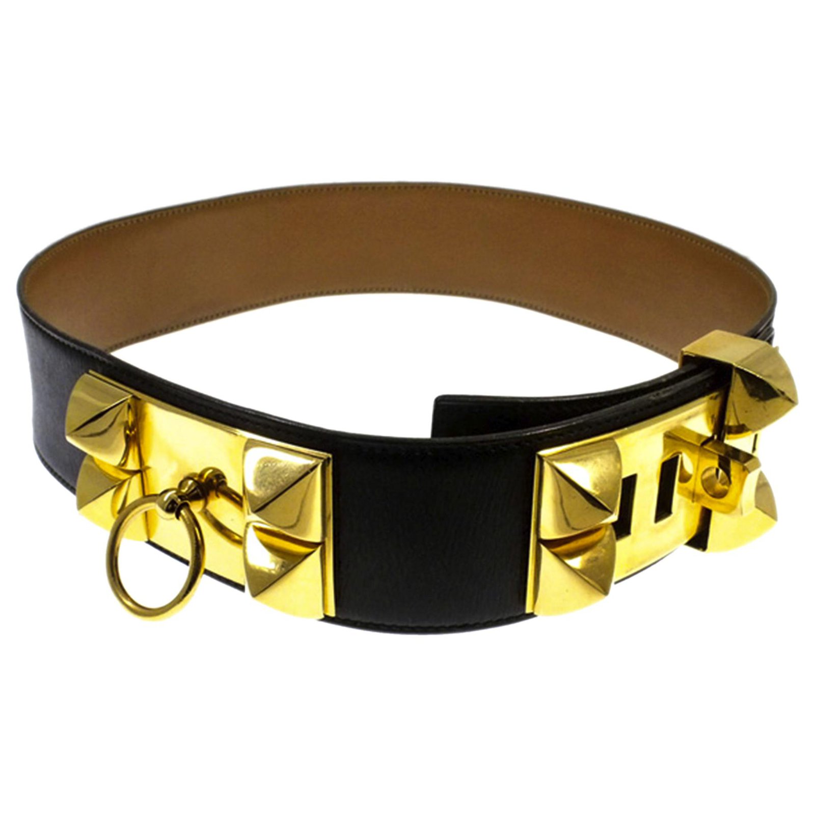 Hermes Black Collier de Chien Belt