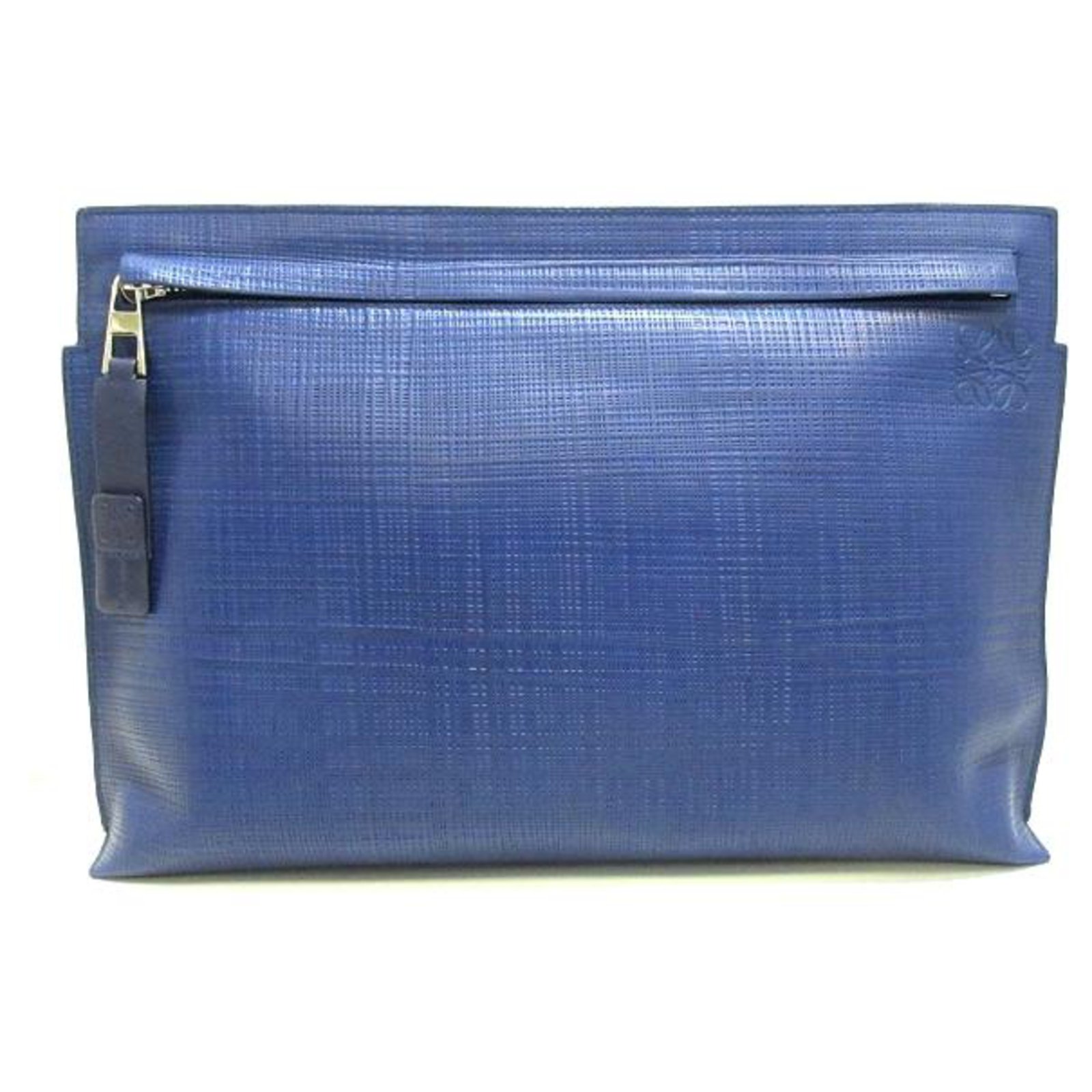Loewe T pouch Navy blue Leather ref.317445 - Joli Closet