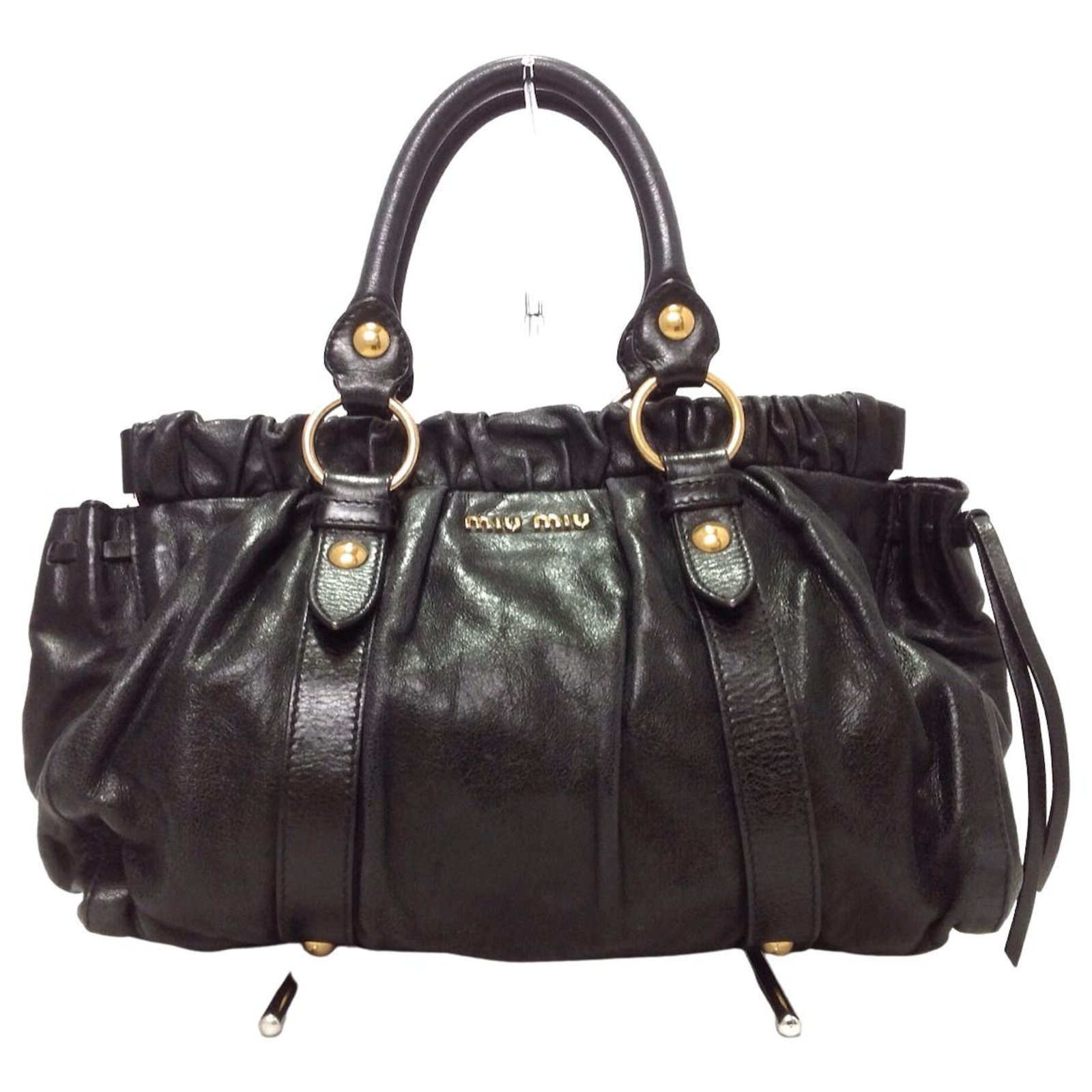 Miu Miu Handbag Black Leather ref.318074 - Joli Closet Miu Miu Handbag Black Leather ref.318074 - Joli Closet