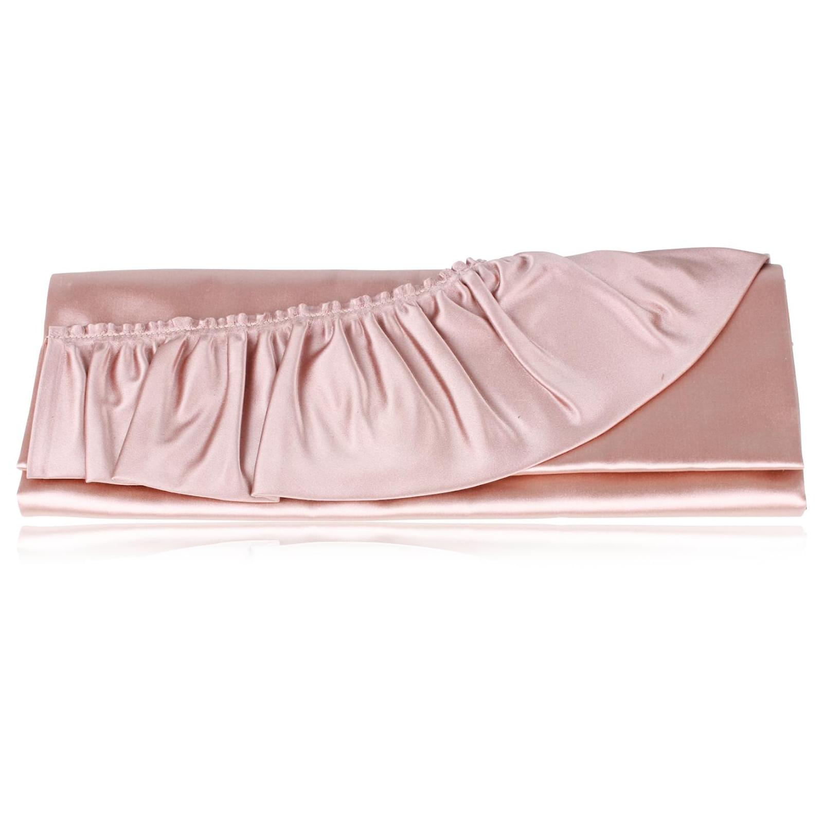 Valentino Pochette con ruches rosa chiaro Raso ref.318175 - Joli Closet