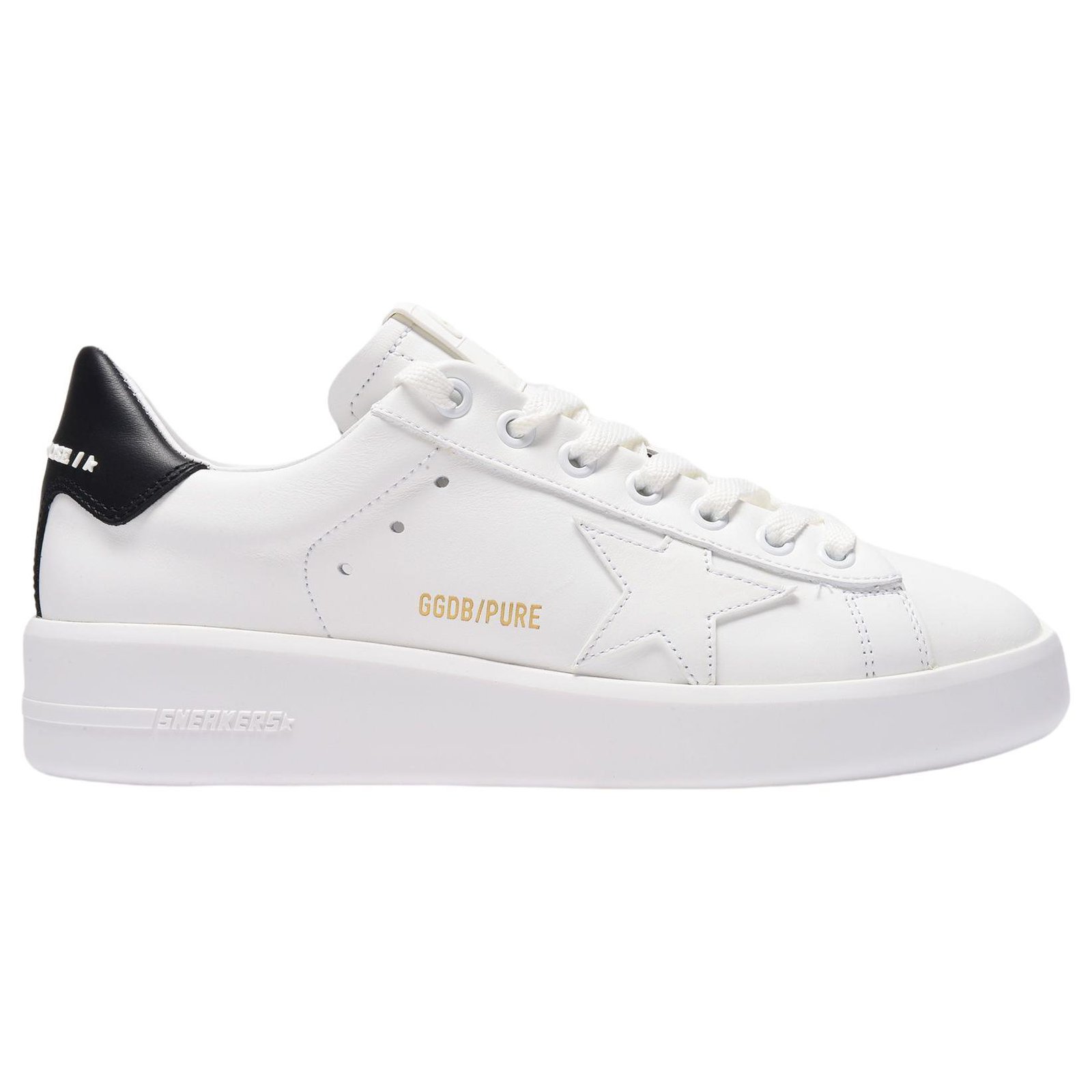 Golden Goose Pure Star Sneakers in White and Black Leather ref.318547 -  Joli Closet