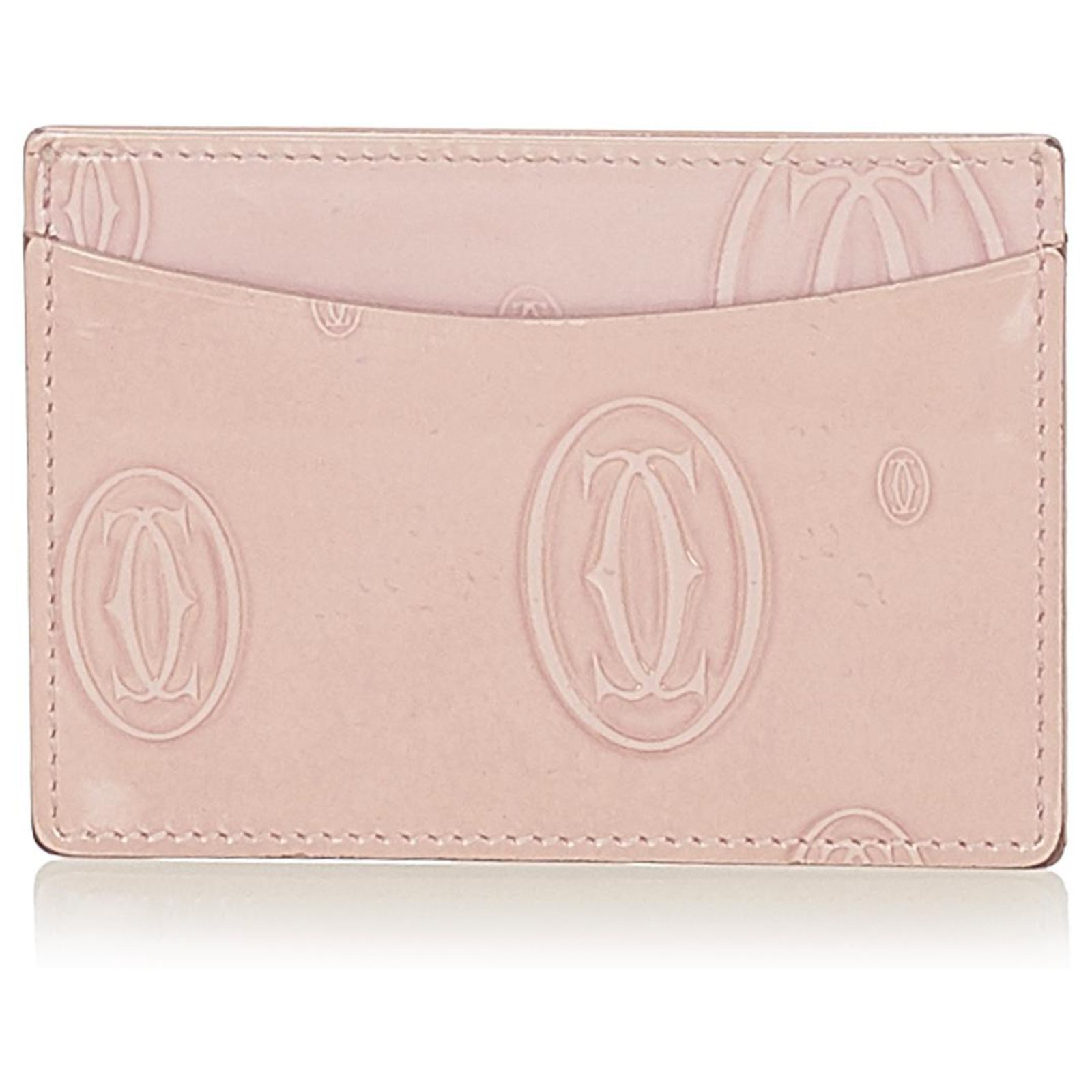 Cartier Pink Happy Birthday Patent Leather Card Holder ref.318698