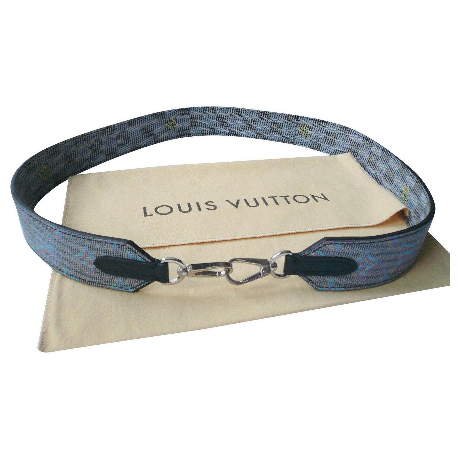 LOUIS VUITTON - New Monogram LV POP leather bag handle Blue Cloth