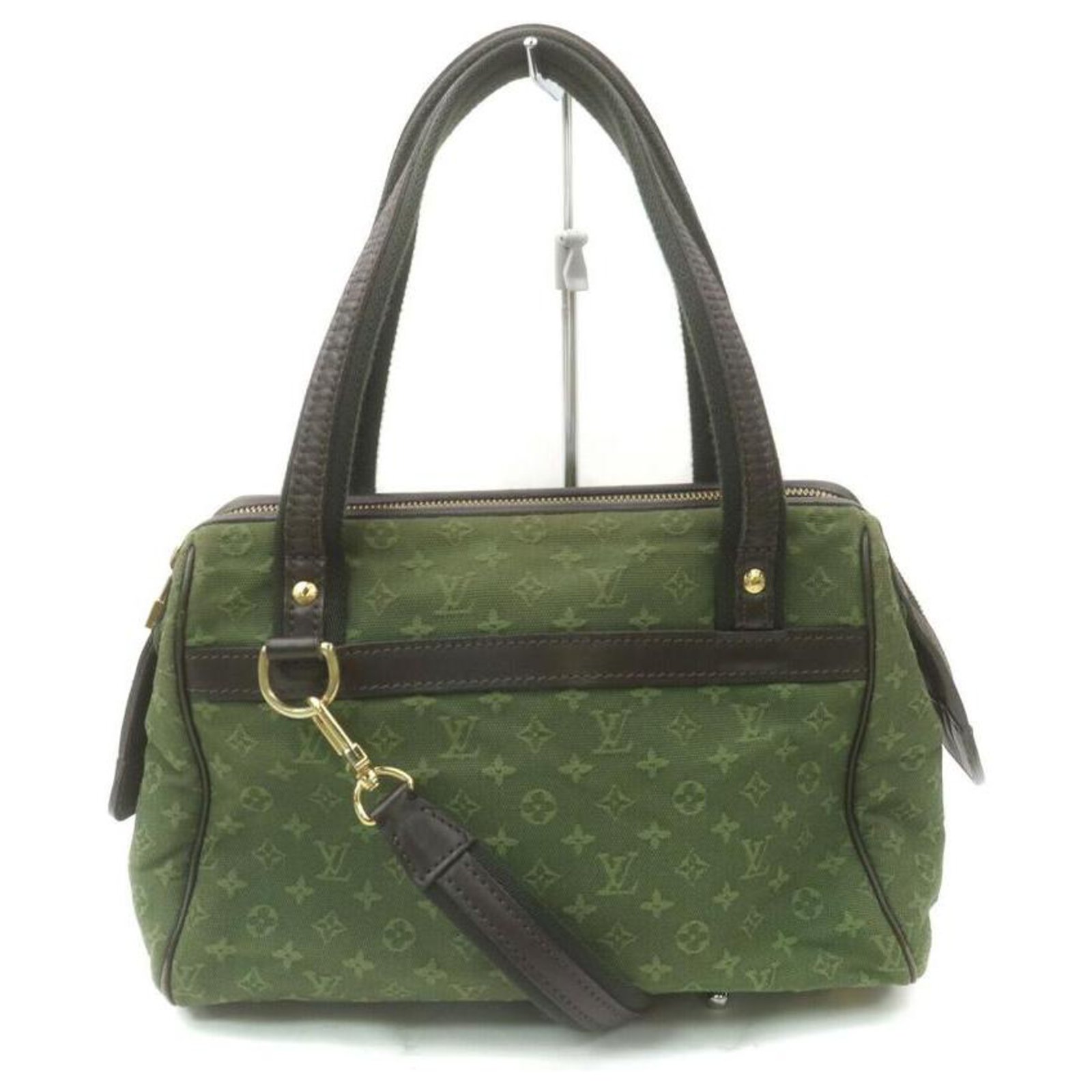 Louis Vuitton Khaki Green Monogram Mini Lin Josephine PM Speedy Bag wit  Strap Leather ref.318894 - Joli Closet
