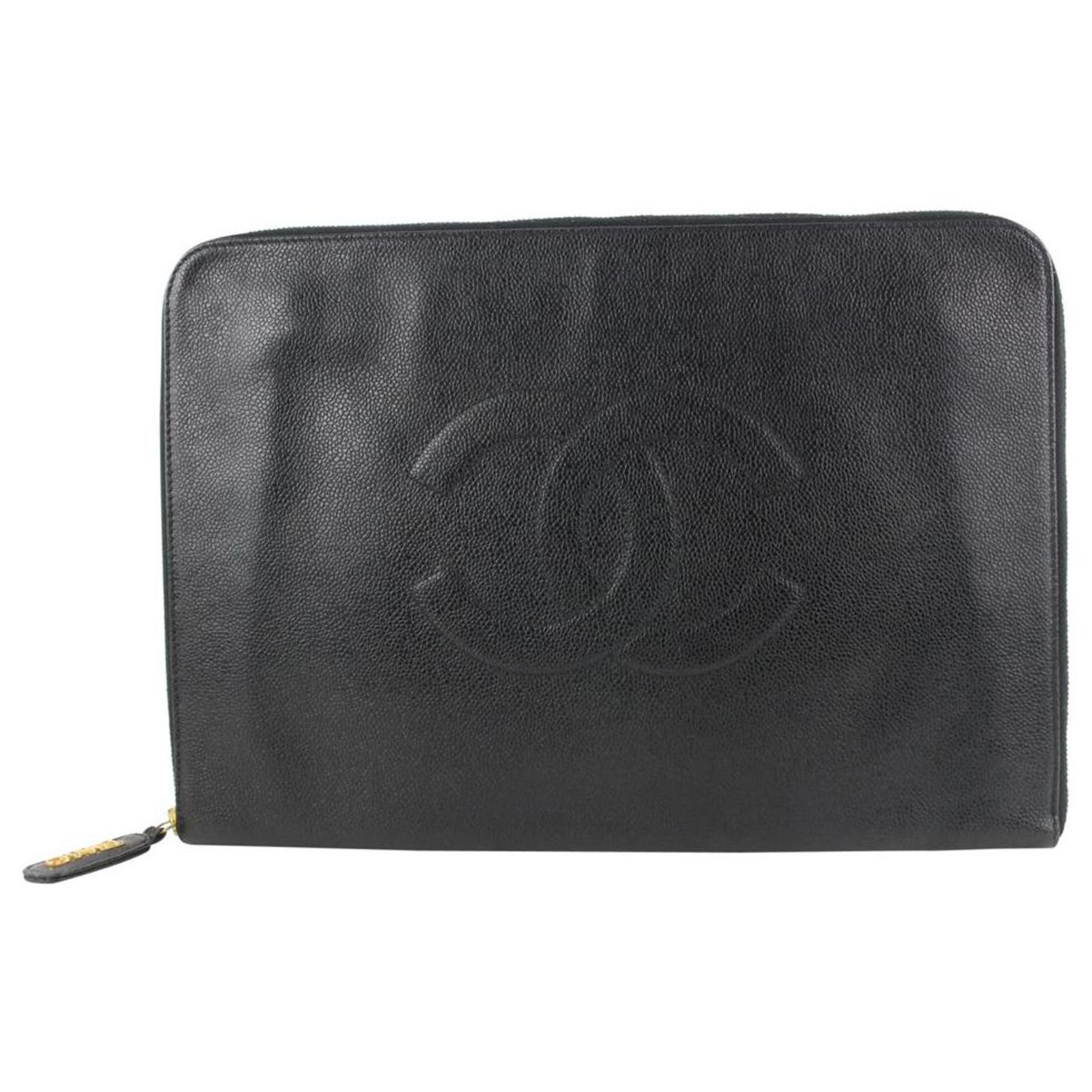 Chanel Timeless Extra Large Black Caviar CC Logo Clutch Document O-Case  Leather ref.318936 - Joli Closet