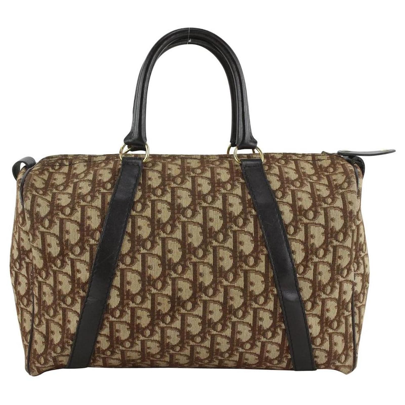 Dior Bauletto Trotter marrone con monogramma Pelle ref.318962 - Joli Closet
