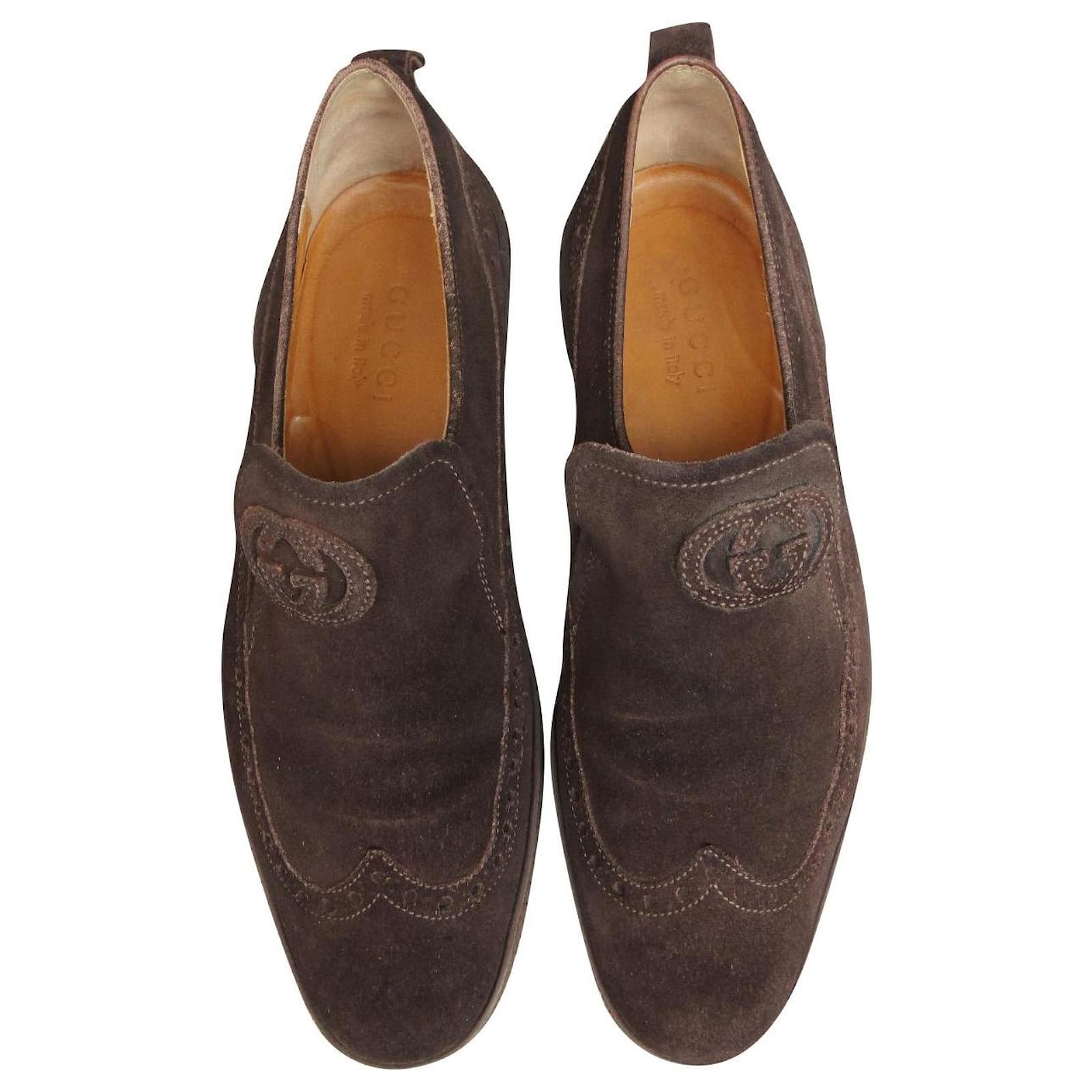 mocassini gucci p 42 Marrone scuro Scamosciato ref.319075 - Joli Closet