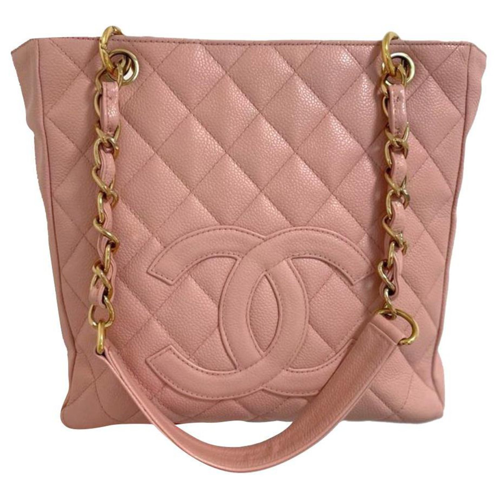 Chanel Pink Caviar Petite Shopping Tote with gold hardware Leather  ref.319130 - Joli Closet