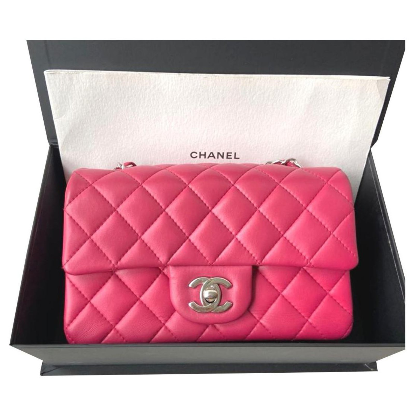 Chanel Pink lambskin mini Timeless Classic flap bag Leather ref.319133 -  Joli Closet