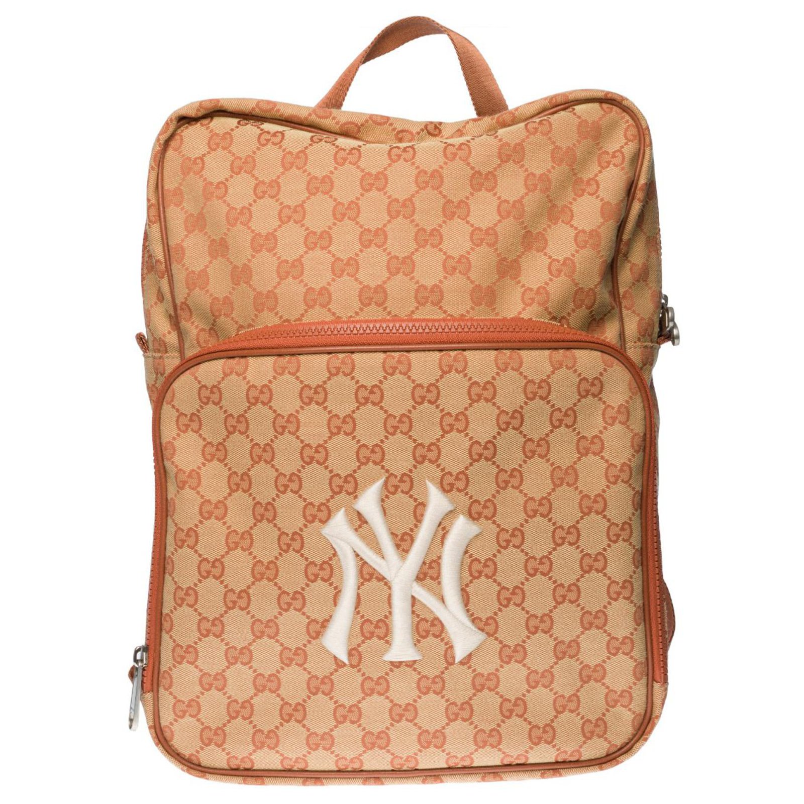 Mochila Gucci GG NY Yankees MM en lona monogram marrón nueva condición Beige Lienzo - Closet