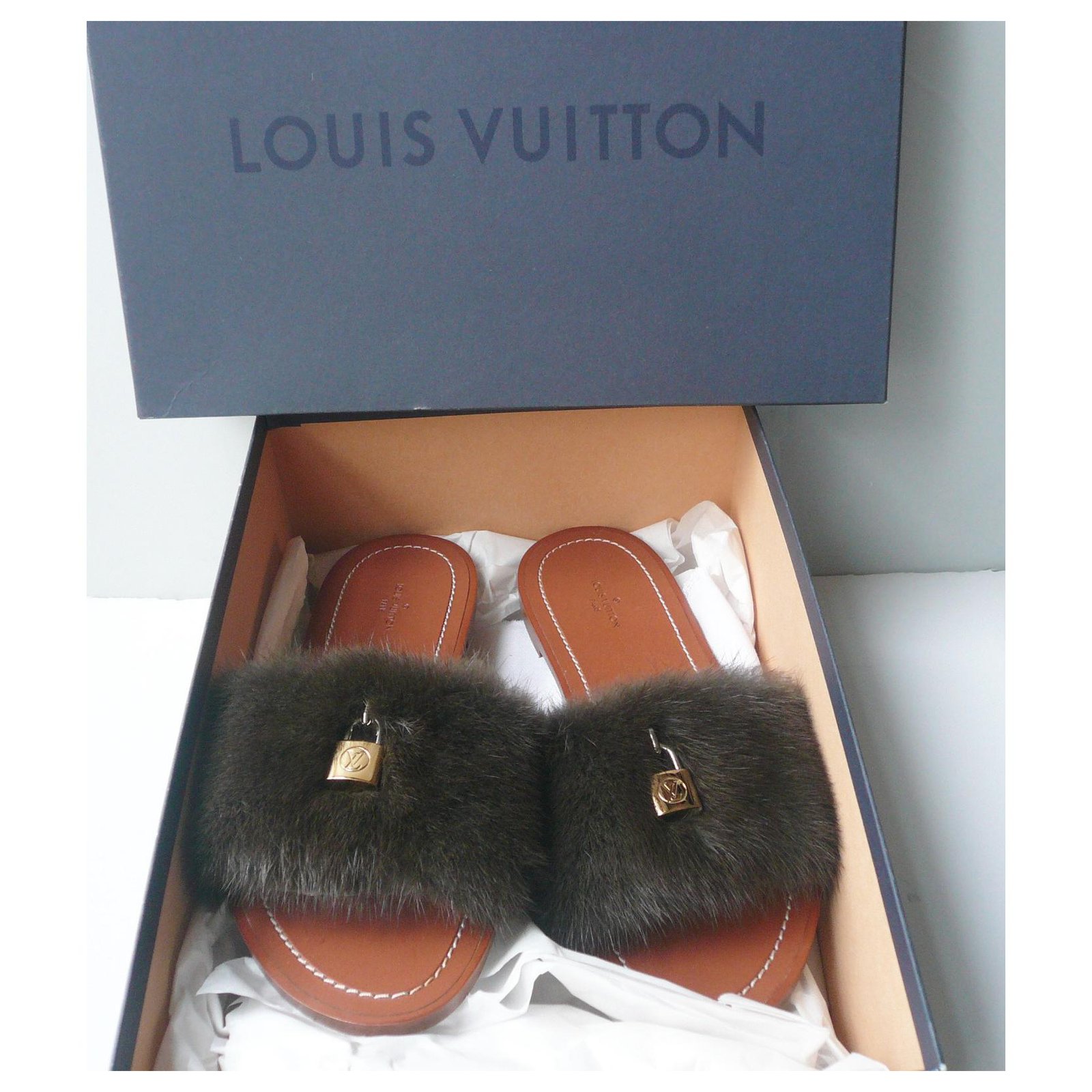 Louis Vuitton Monogram Lock It Flat Mule