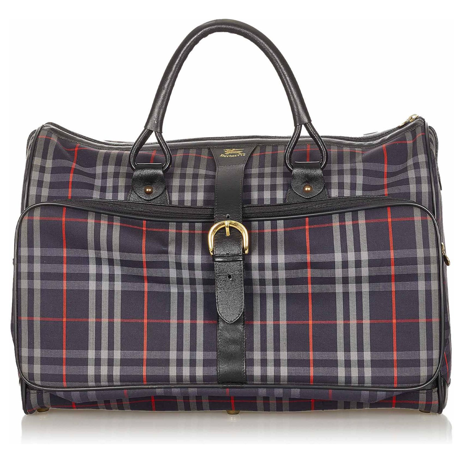 Burberry Travel Bag Canvas Leather Nova Check