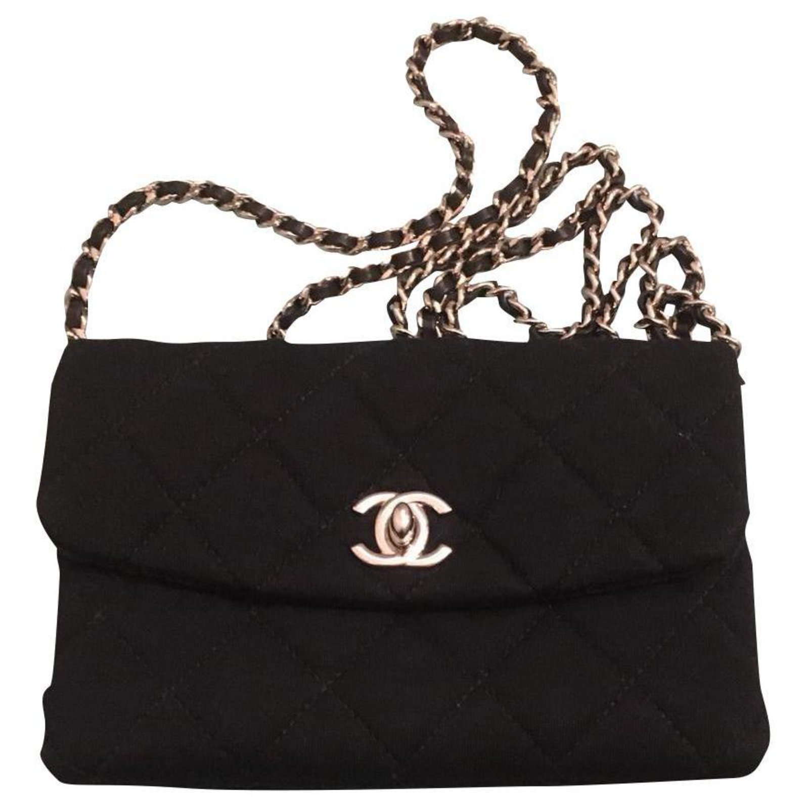 Chanel Classic Mini Rectangular 17C Black Quilted Caviar with light gold  hardware