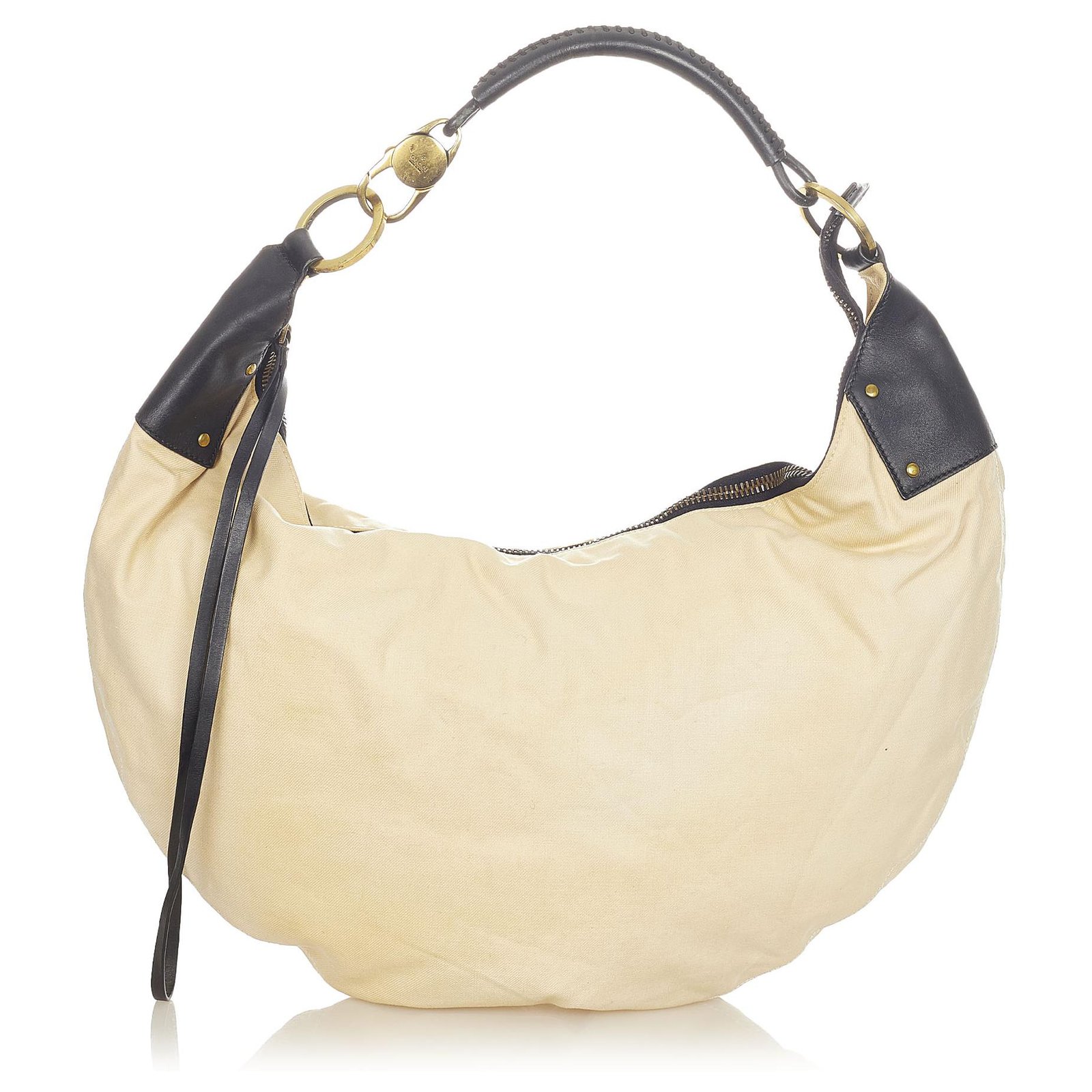 Gucci Half-Moon Hobo Bag In White and Black