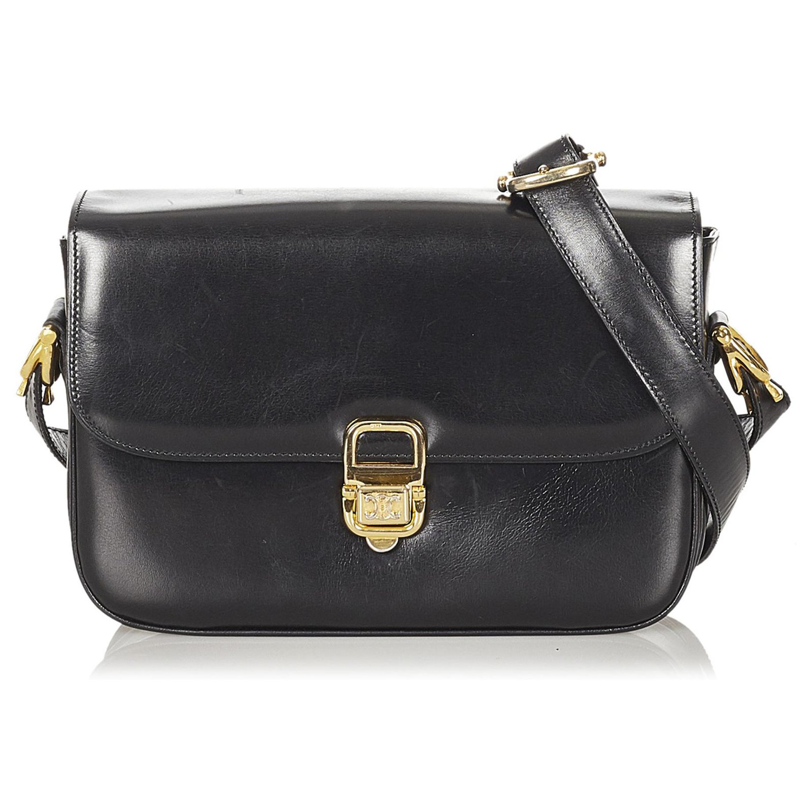 Celine Black Leather Crossbody Bag