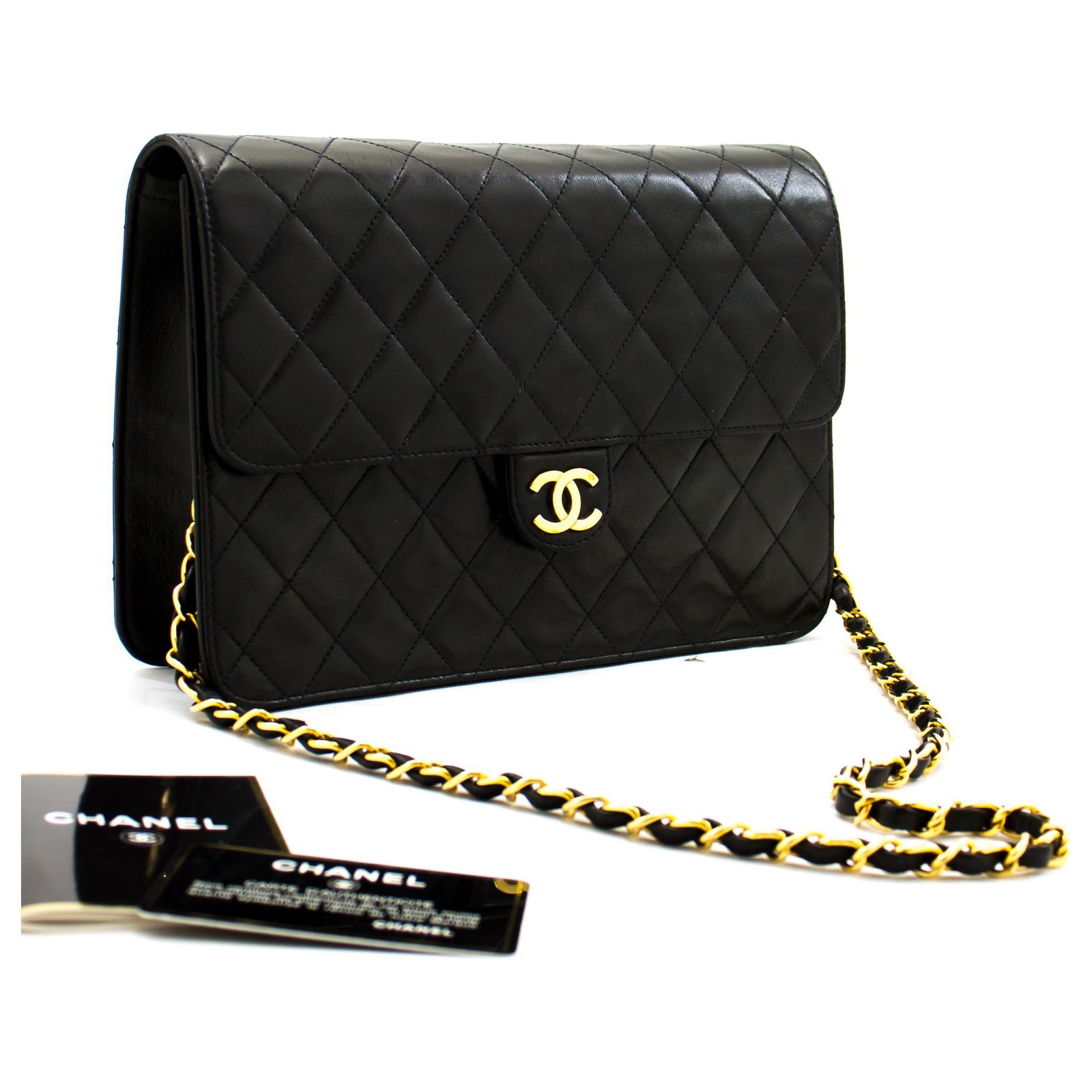 Chanel Shoulder Bag Black Leather Ref Joli Closet