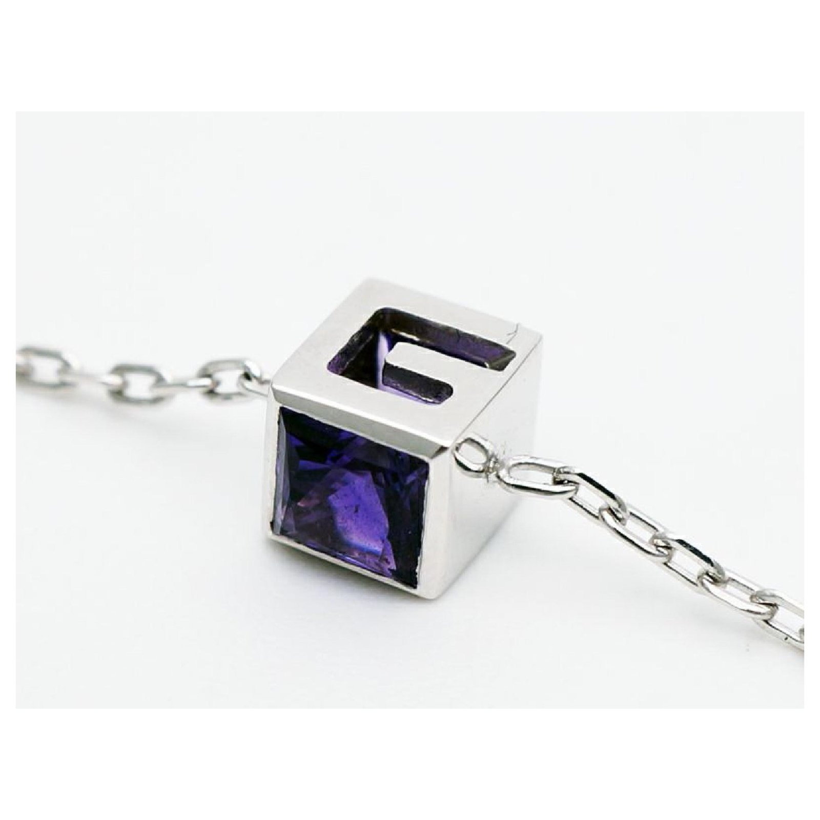 Gucci G Cube amethyst K18WG bracelet ref.320872 - Joli Closet