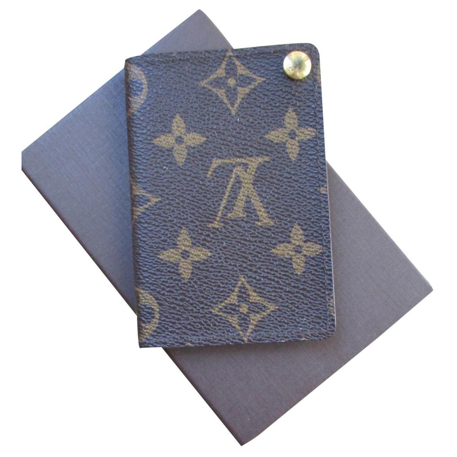 Louis Vuitton Monogram canvas business card holder. Brown Cloth ref.321023  - Joli Closet