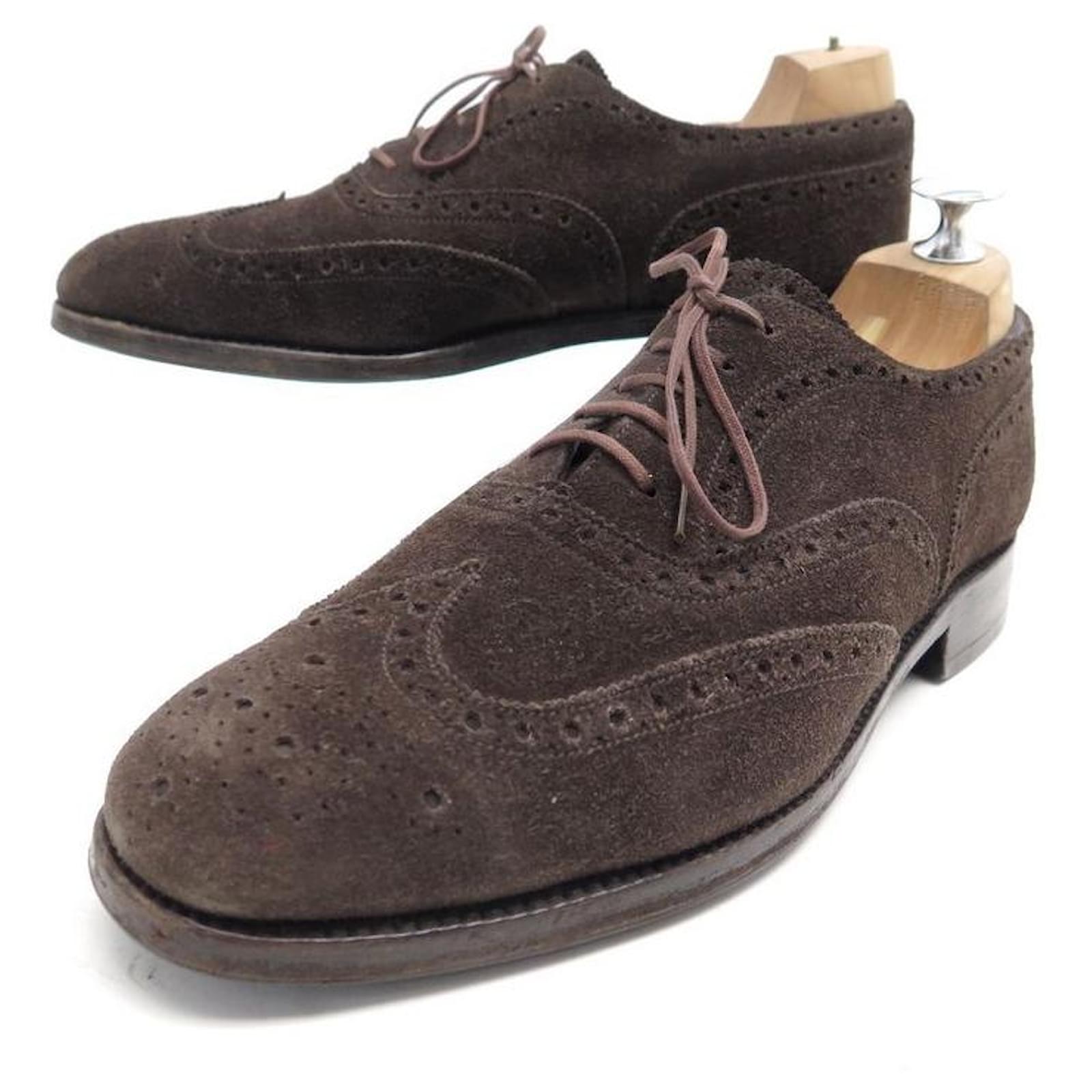 ZAPATOS JM WESTON RICHELIEU 376 punta floreada 6D 40 Zapatos de ante marrón  Castaño ref.321298 - Joli Closet