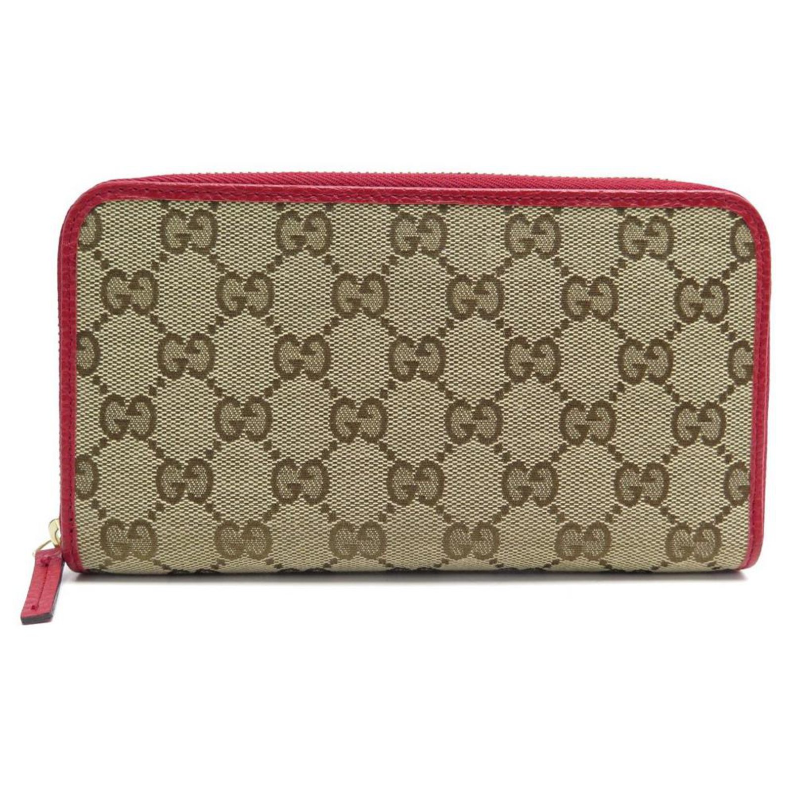 Gucci Double G Logo Guccisima Canvas Mens Wallet Brown Beige NEW