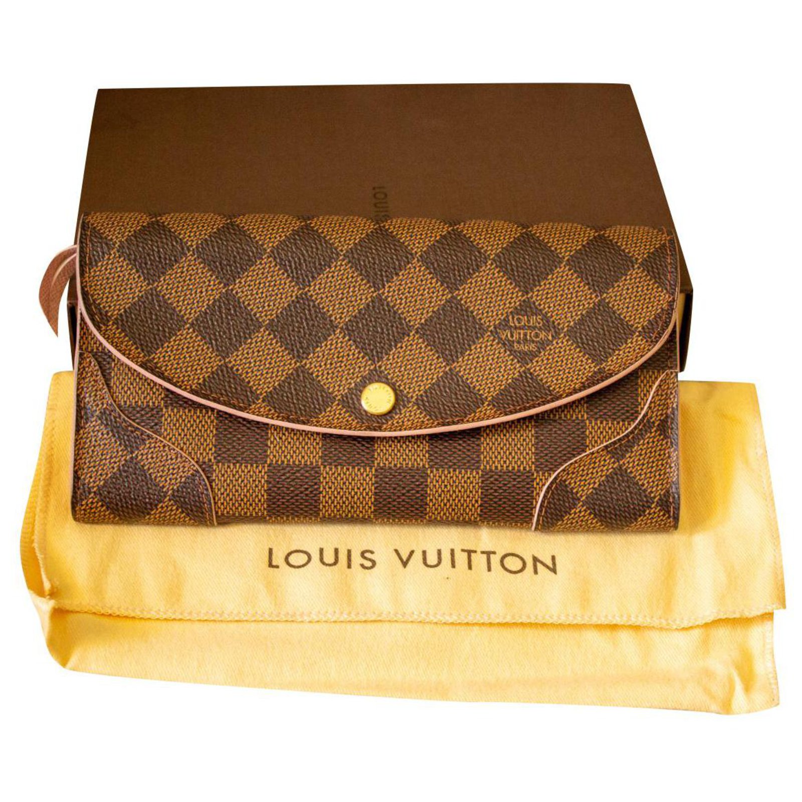 Louis Vuitton Damier Ebene Caissa Wallet Rose Ballerine Pink