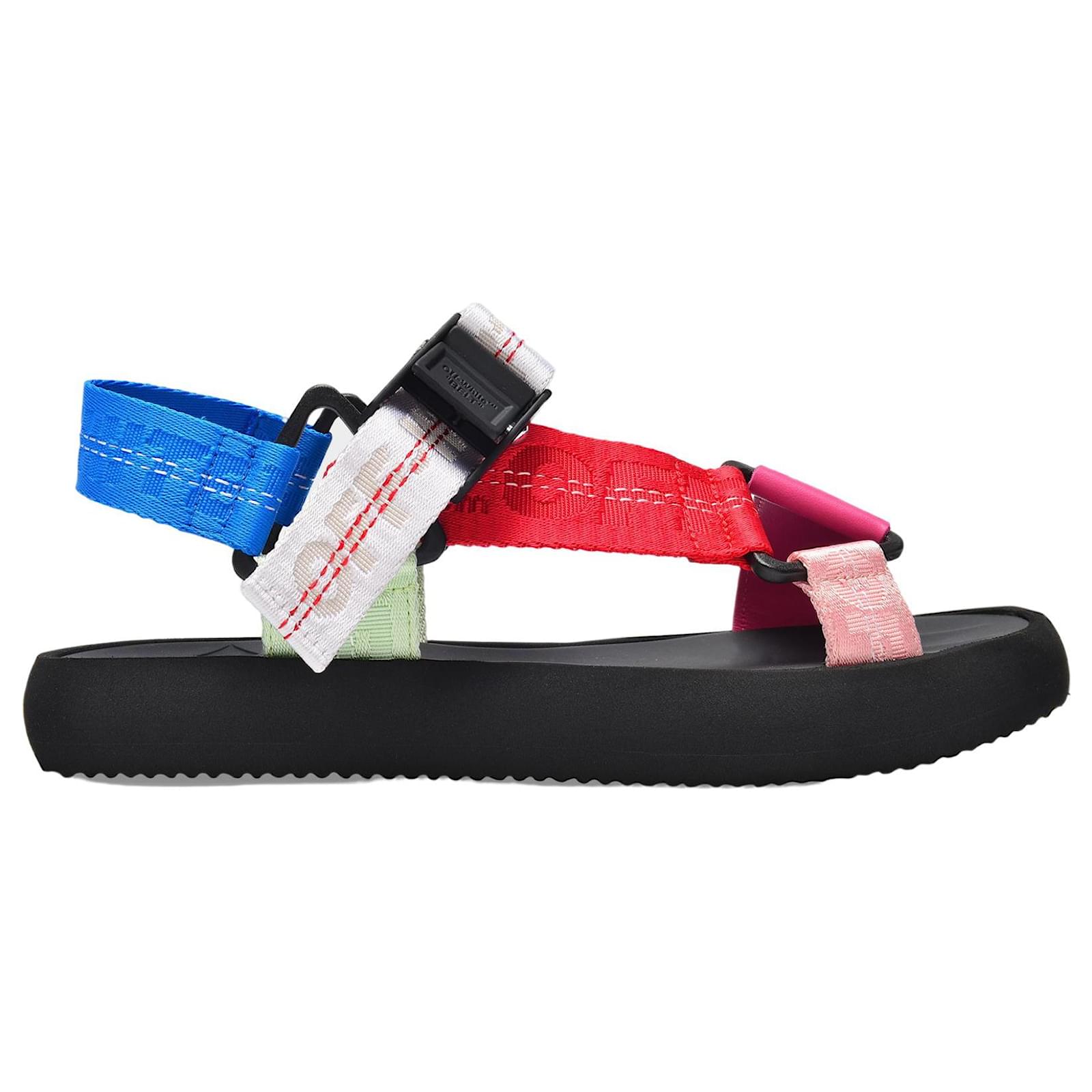 off white multi strap sandals